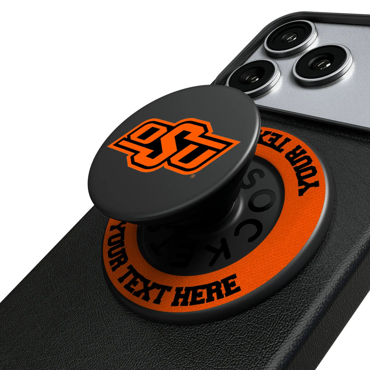 Oklahoma State University Cowboys Personalized Endzone Solid Popsockets Round Magnetic