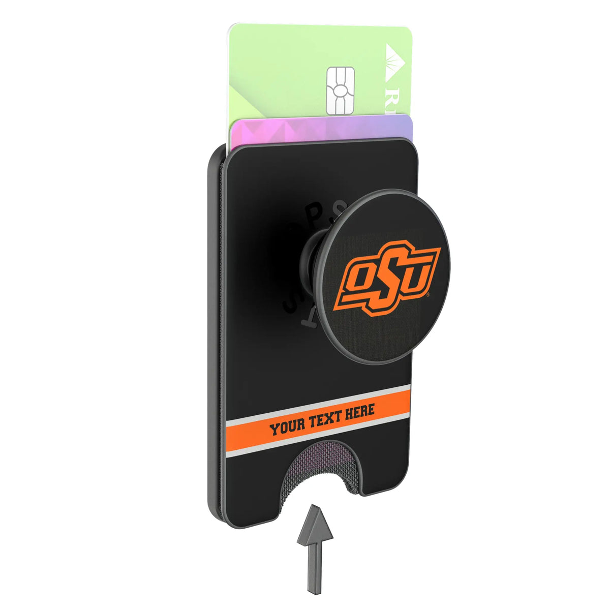 Oklahoma State University Cowboys Personalized Endzone Solid Popsockets Wallet Magnetic - Detail