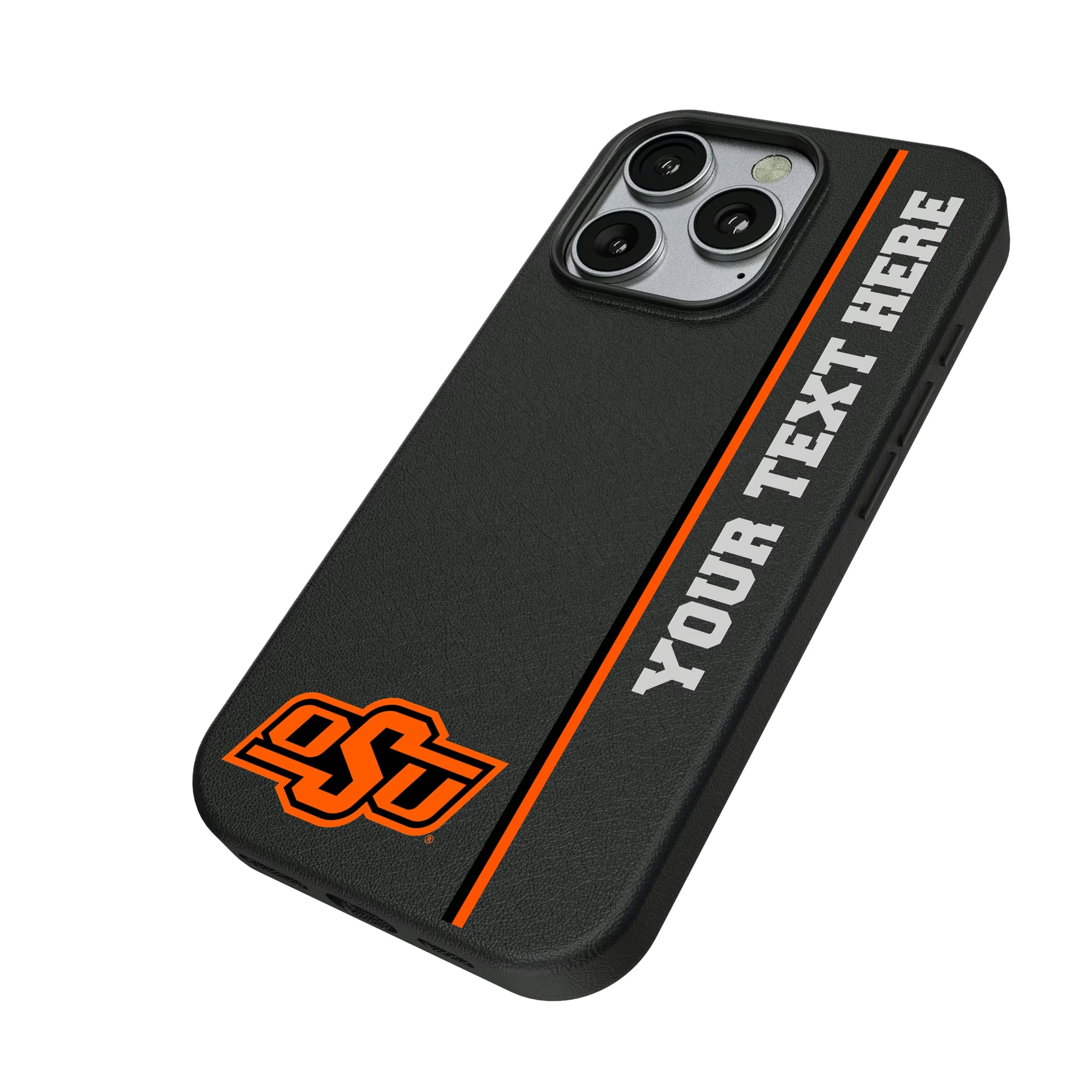 Oklahoma State University Cowboys Personalized Sidebard iPhone MagSafe Compatible Phone Case for Apple iPhone - Isometric View