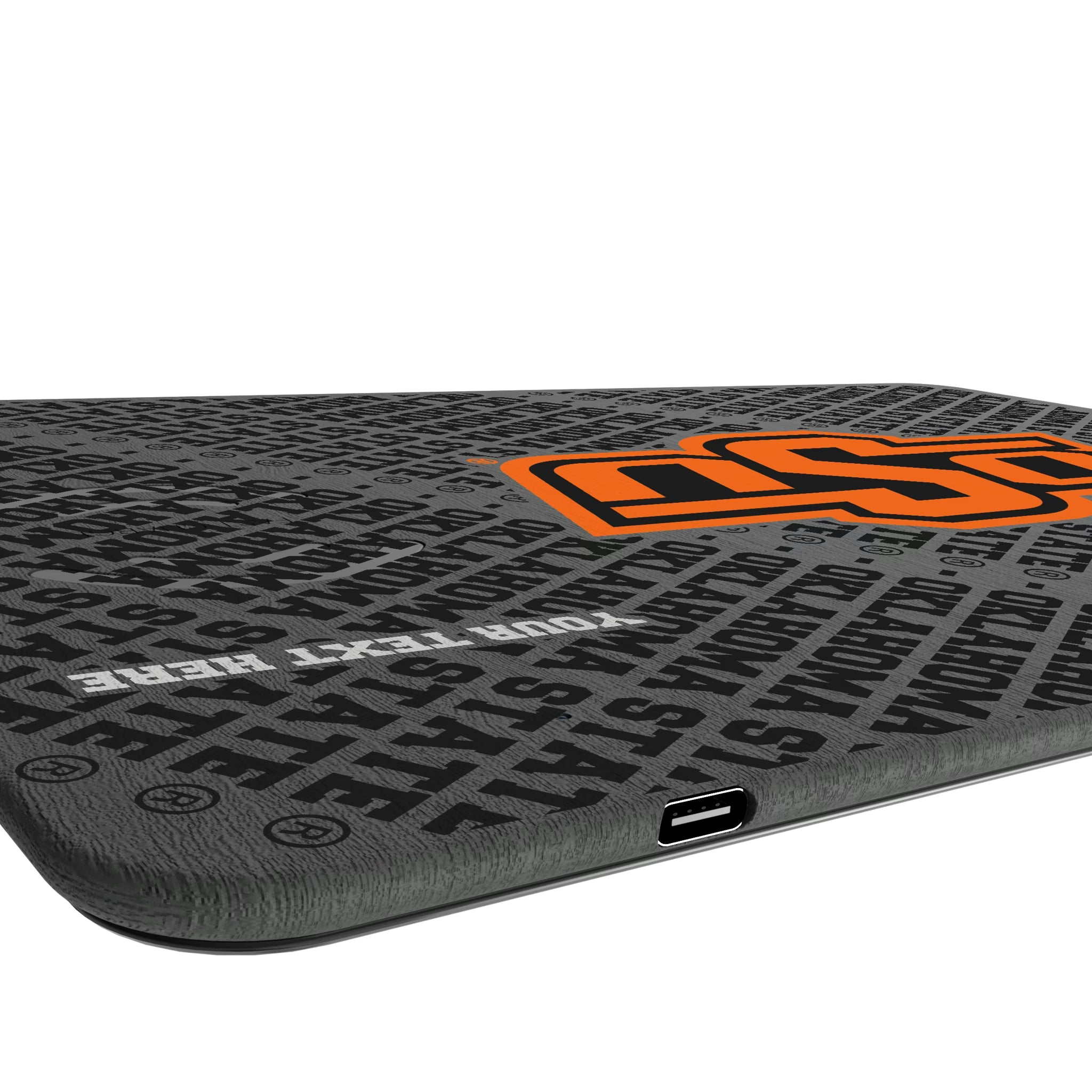 Oklahoma State University Cowboys Personalized Tilt 15-Watt Wireless Charger and Mouse Pad