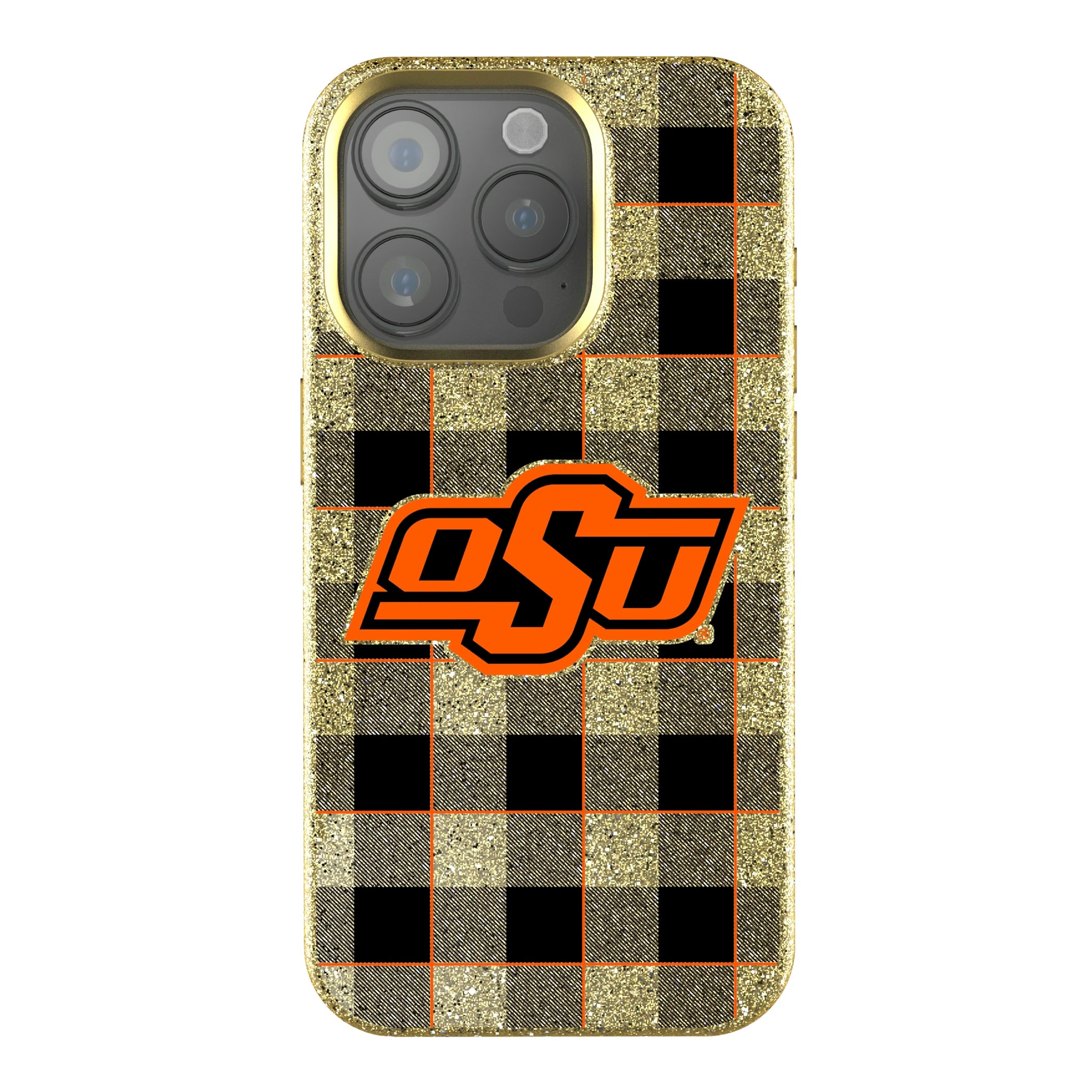 Oklahoma State University Cowboys Plaid iPhone Bling Phone Case for Apple iPhone