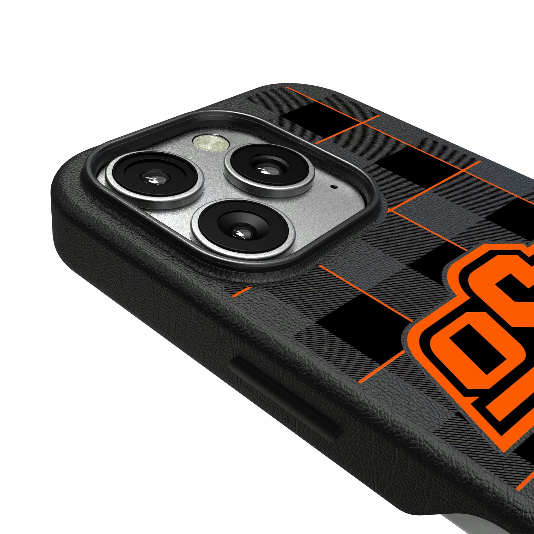Oklahoma State University Cowboys Plaid iPhone MagSafe Compatible Phone Case for Apple iPhone - Detail