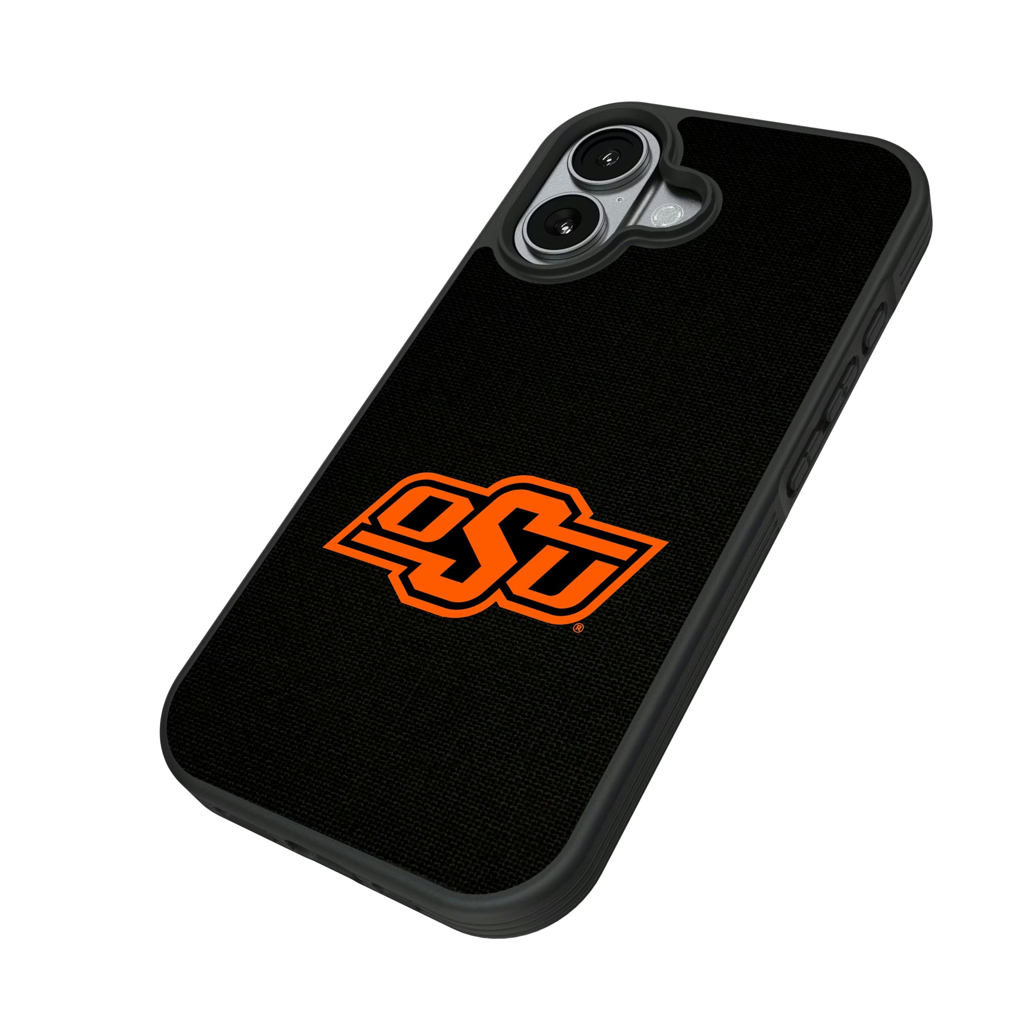 Oklahoma State University Cowboys Solid iPhone Bump Phone Case for Apple iPhone - Isometric View#Device_iPhone 17