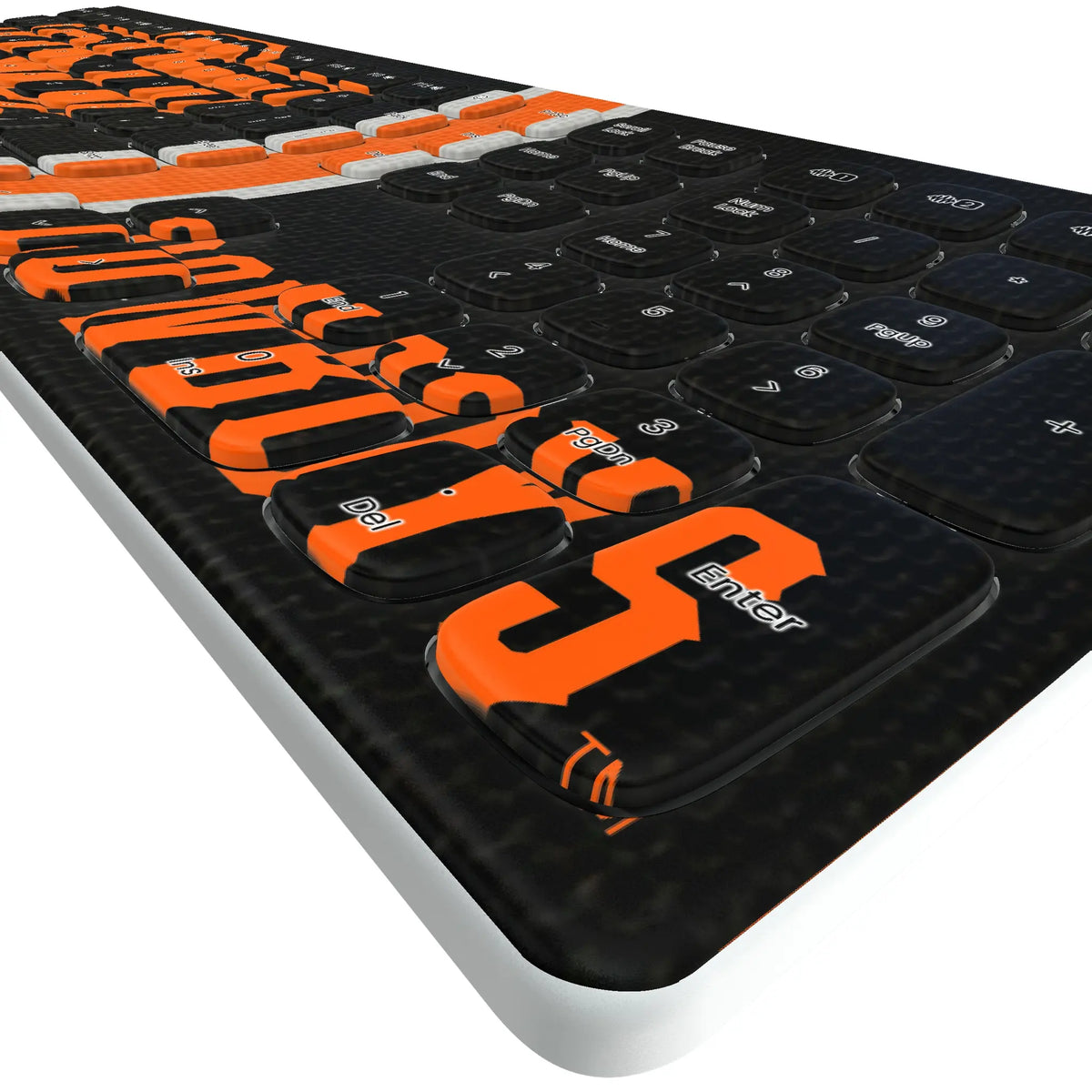 Oklahoma State University Cowboys Stripe KKB605 Curved Wireless Keyboard - Detail