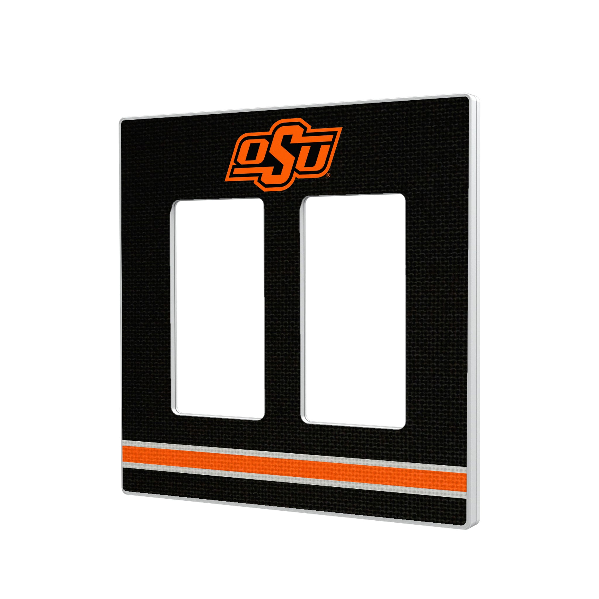 Oklahoma State University Cowboys Stripe Hidden-Screw Light Switch Plate#Style_Double Rocker