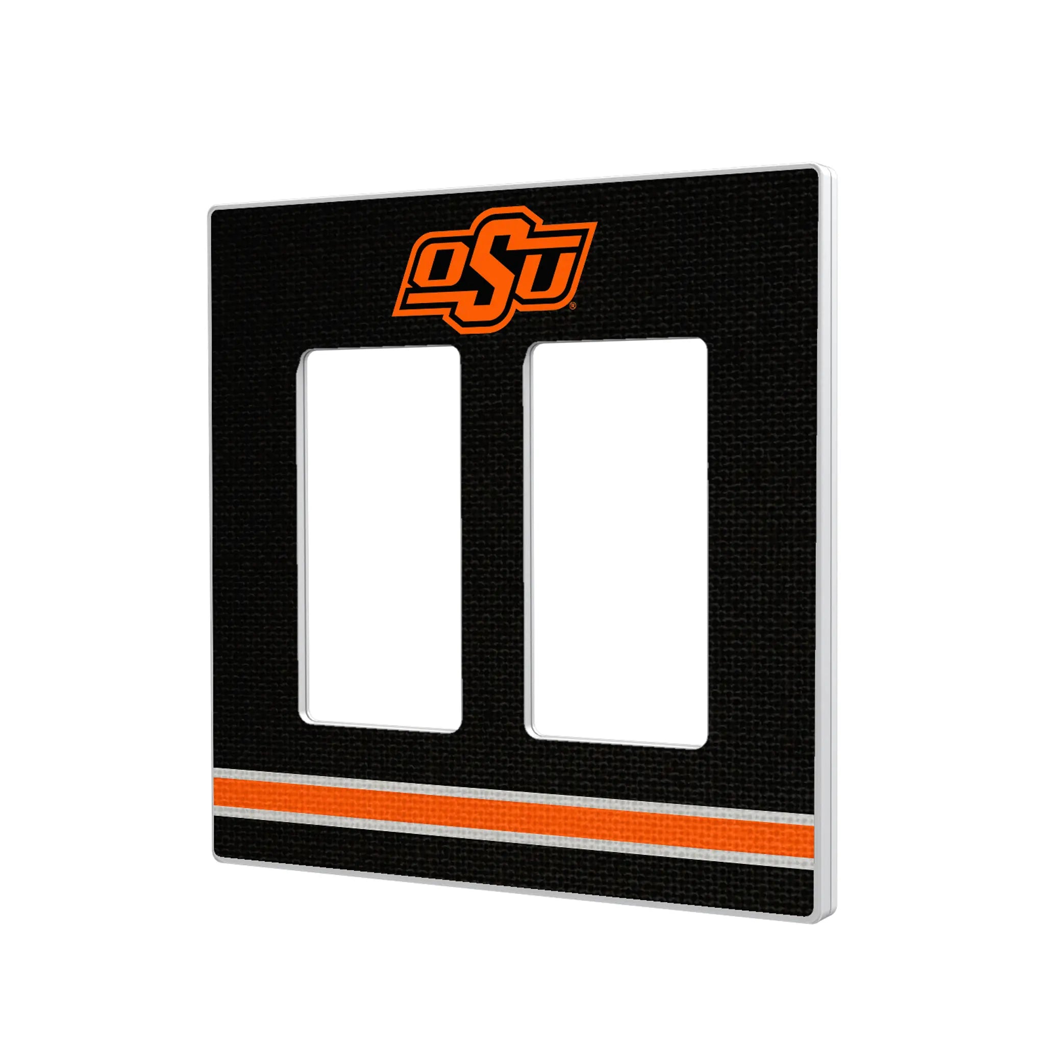 Oklahoma State University Cowboys Stripe Hidden-Screw Light Switch Plate#Style_Double Rocker