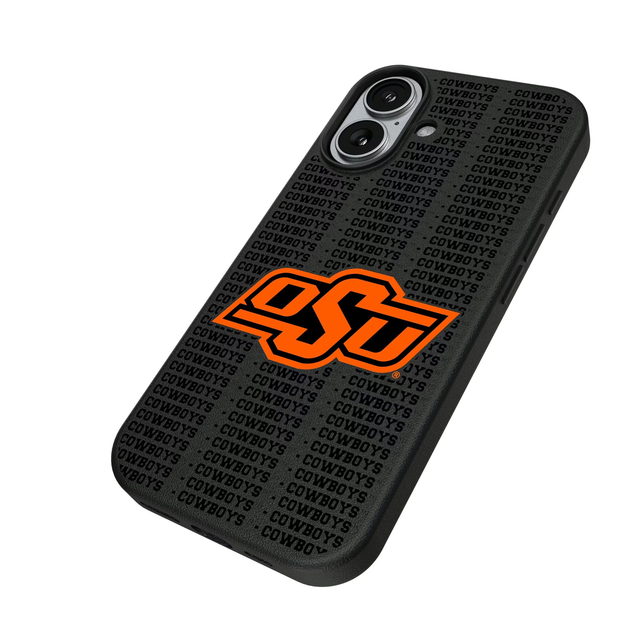 Oklahoma State University Cowboys Text Backdrop iPhone MagSafe Compatible Phone Case for Apple iPhone - Isometric View#Device_iPhone 17