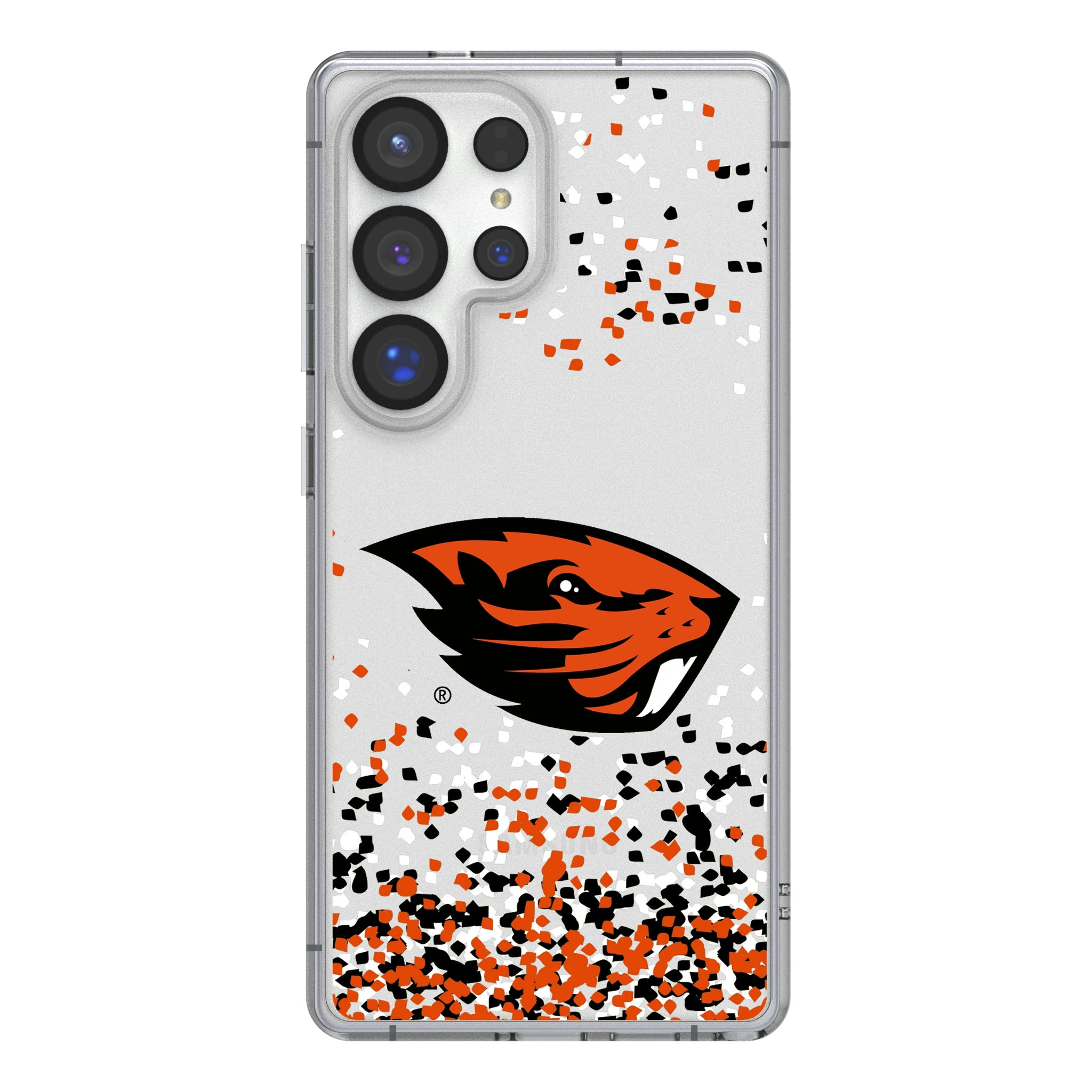 Oregon State University Beavers Confetti Galaxy Clear Phone Case for Samsung Galaxy