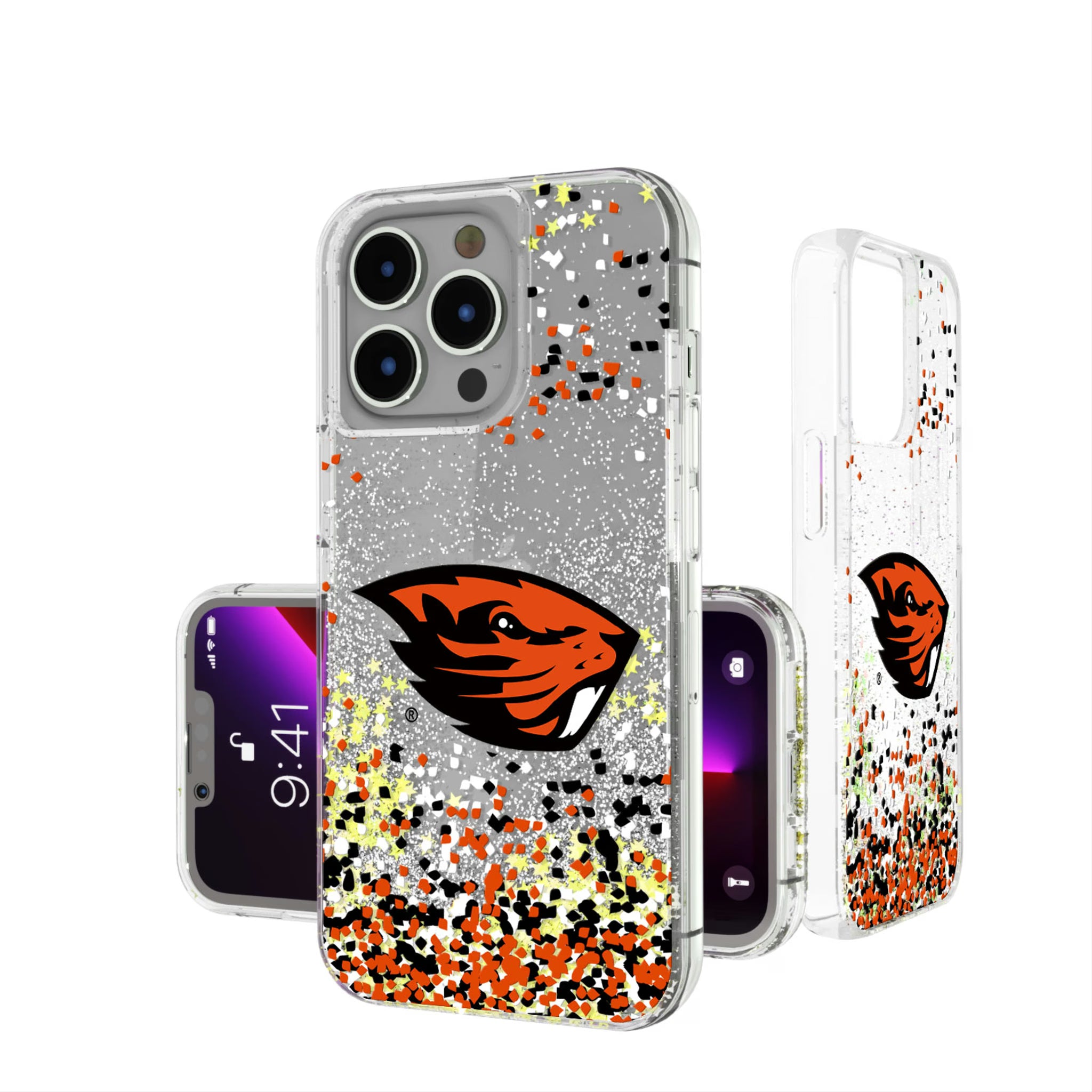 Oregon State University Beavers Confetti iPhone Glitter Phone Case for Apple iPhone