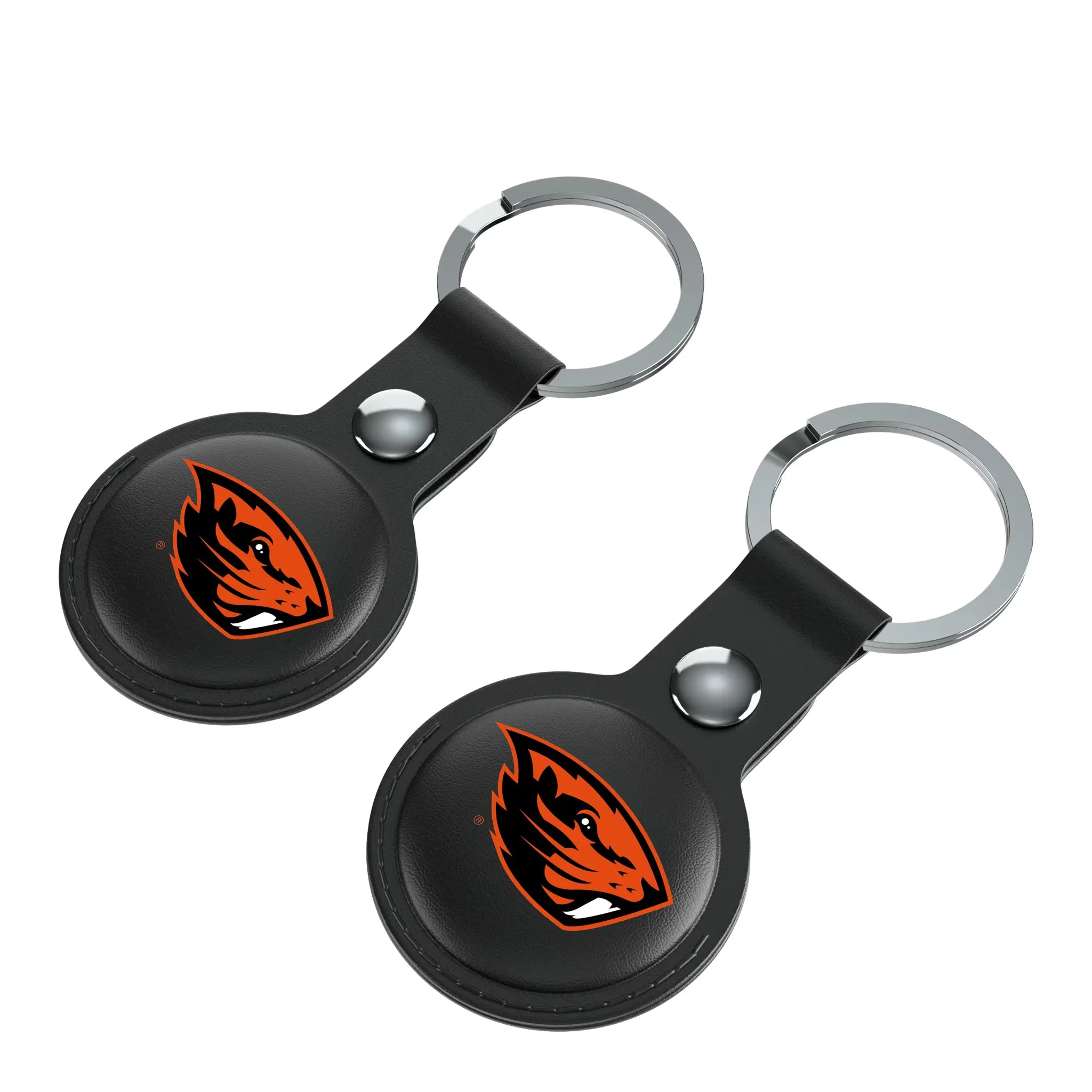 Oregon State University Beavers Insignia AirTag Black Airtag Holder 2-Pack - Isometric View
