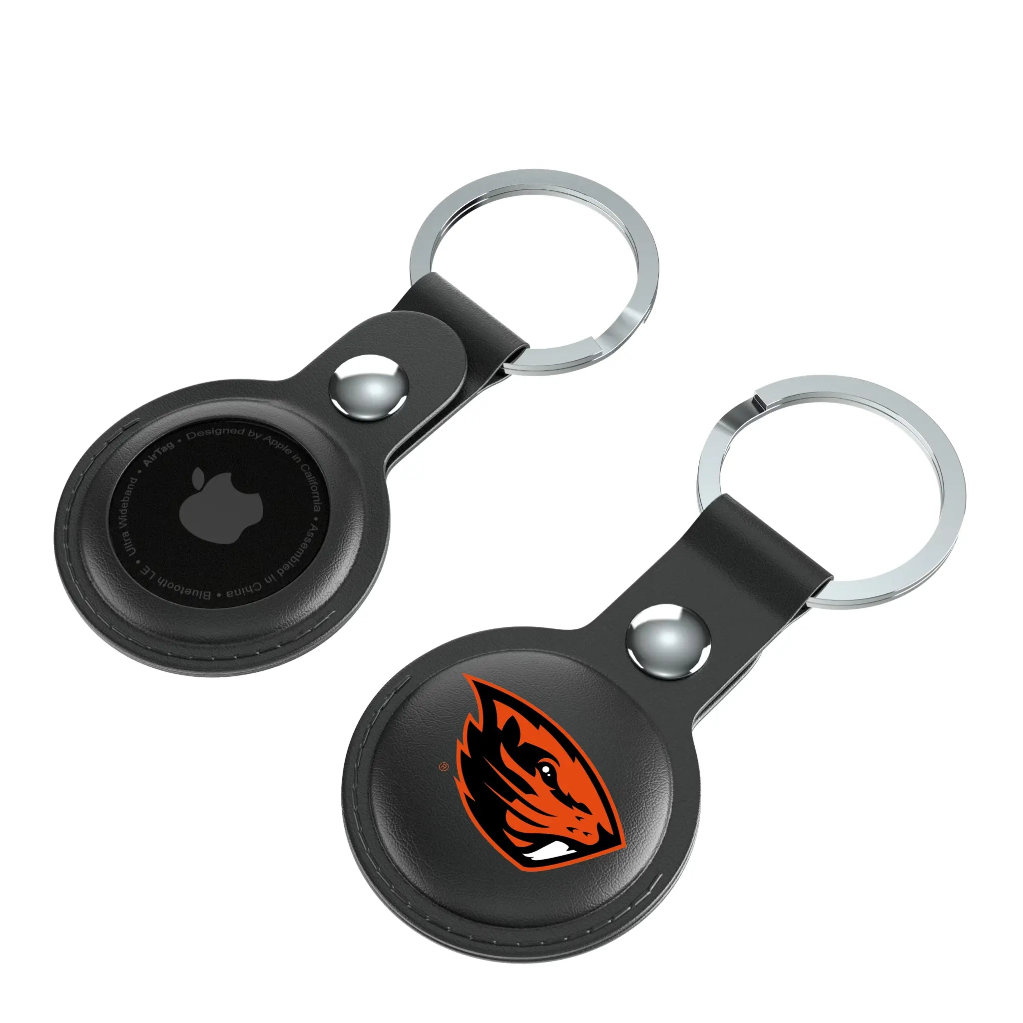 Oregon State University Beavers Insignia AirTag Black Airtag Holder 2-Pack - Isometric View
