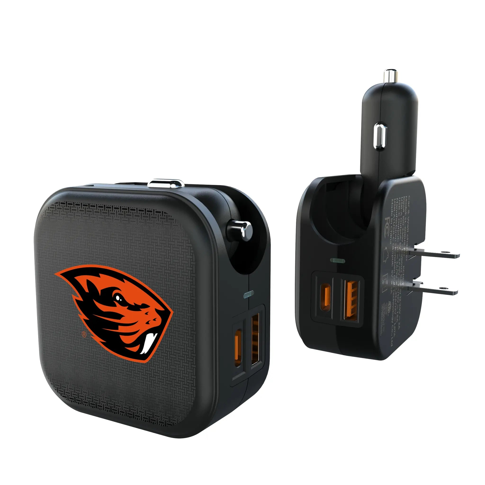 Oregon State University Beavers Linen 2 in 1 USB A/C Charger