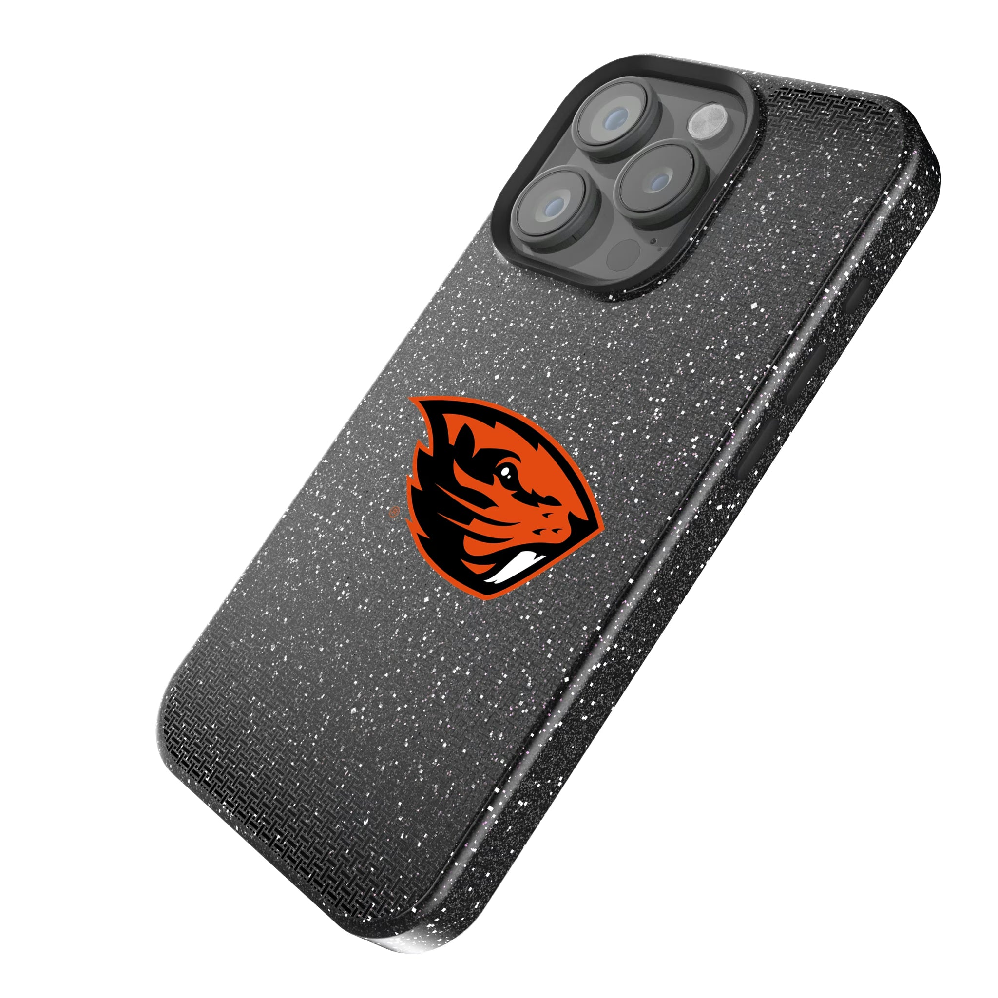Oregon State University Beavers Linen iPhone Bling Phone Case for Apple iPhone - Isometric View