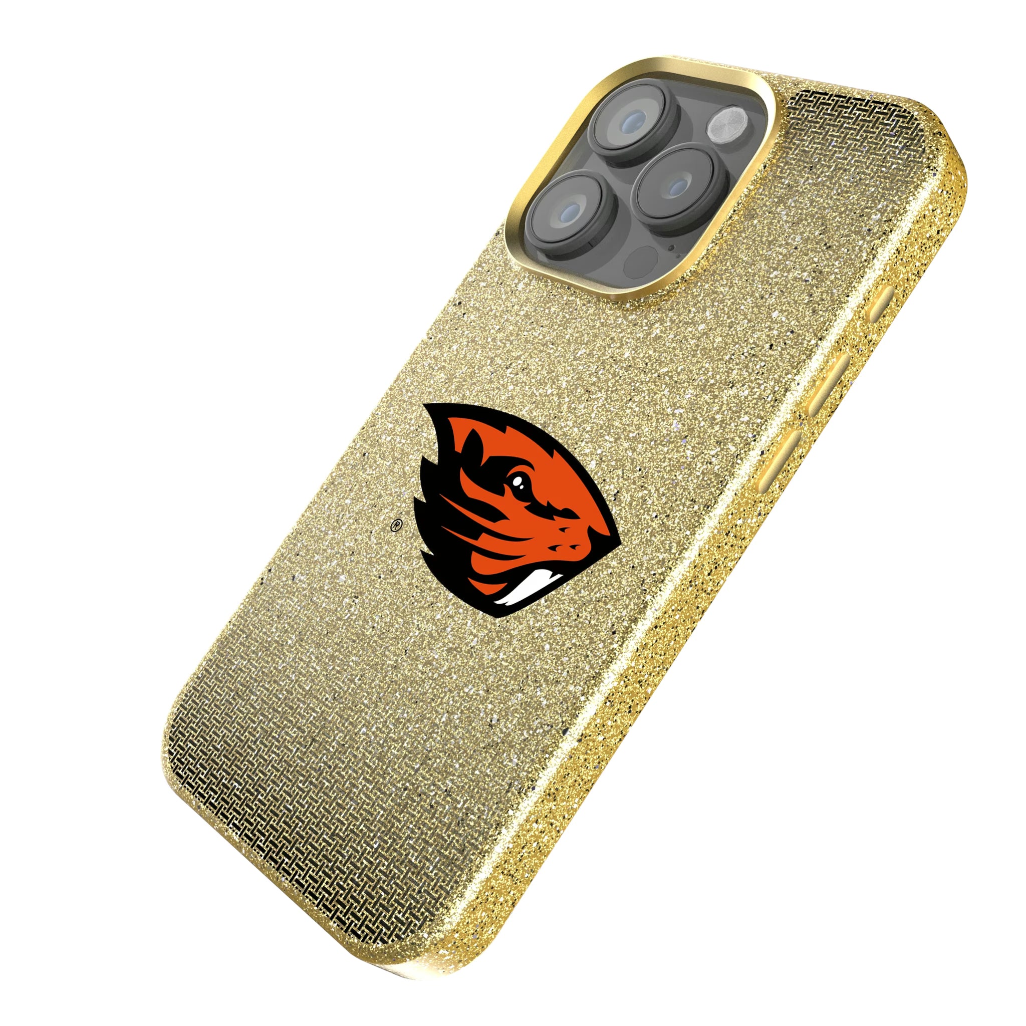 Oregon State University Beavers Linen iPhone Bling Phone Case for Apple iPhone - Isometric View