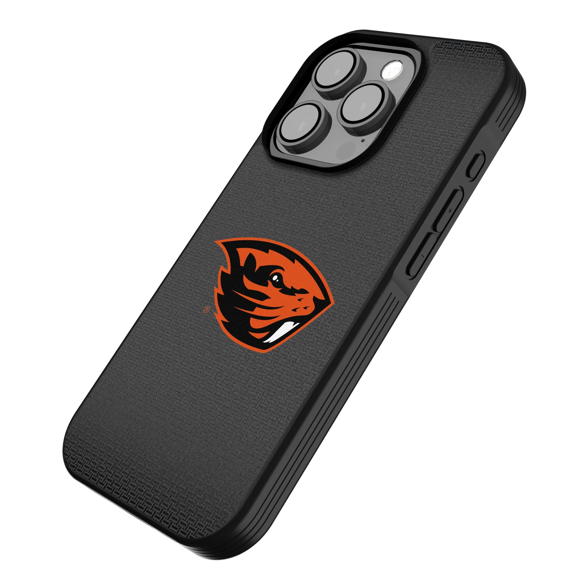 Oregon State University Beavers Linen iPhone Bump Phone Case for Apple iPhone - Isometric View