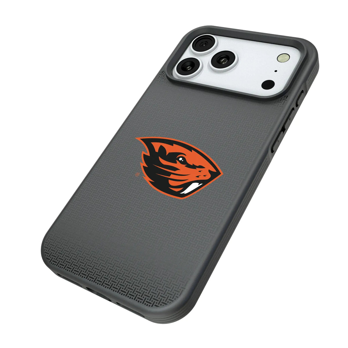 Oregon State University Beavers Linen iPhone Bump Phone Case for Apple iPhone - Isometric View#Device_iPhone 18 Pro Max