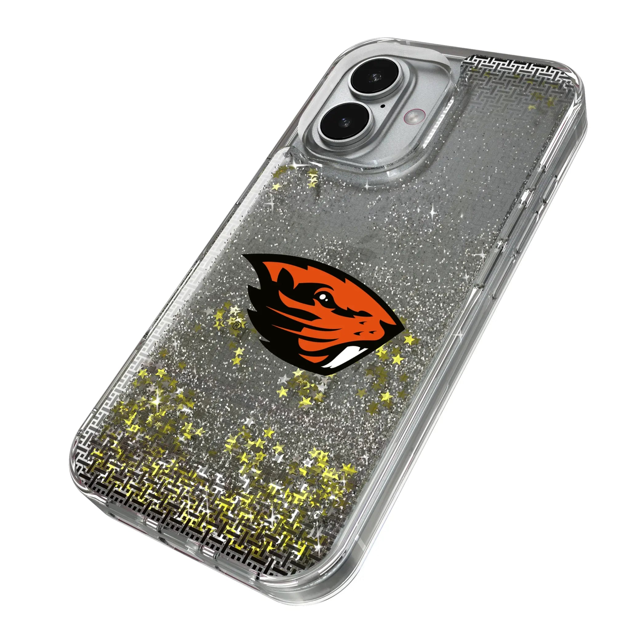Oregon State University Beavers Linen iPhone Glitter Phone Case for Apple iPhone - Isometric View