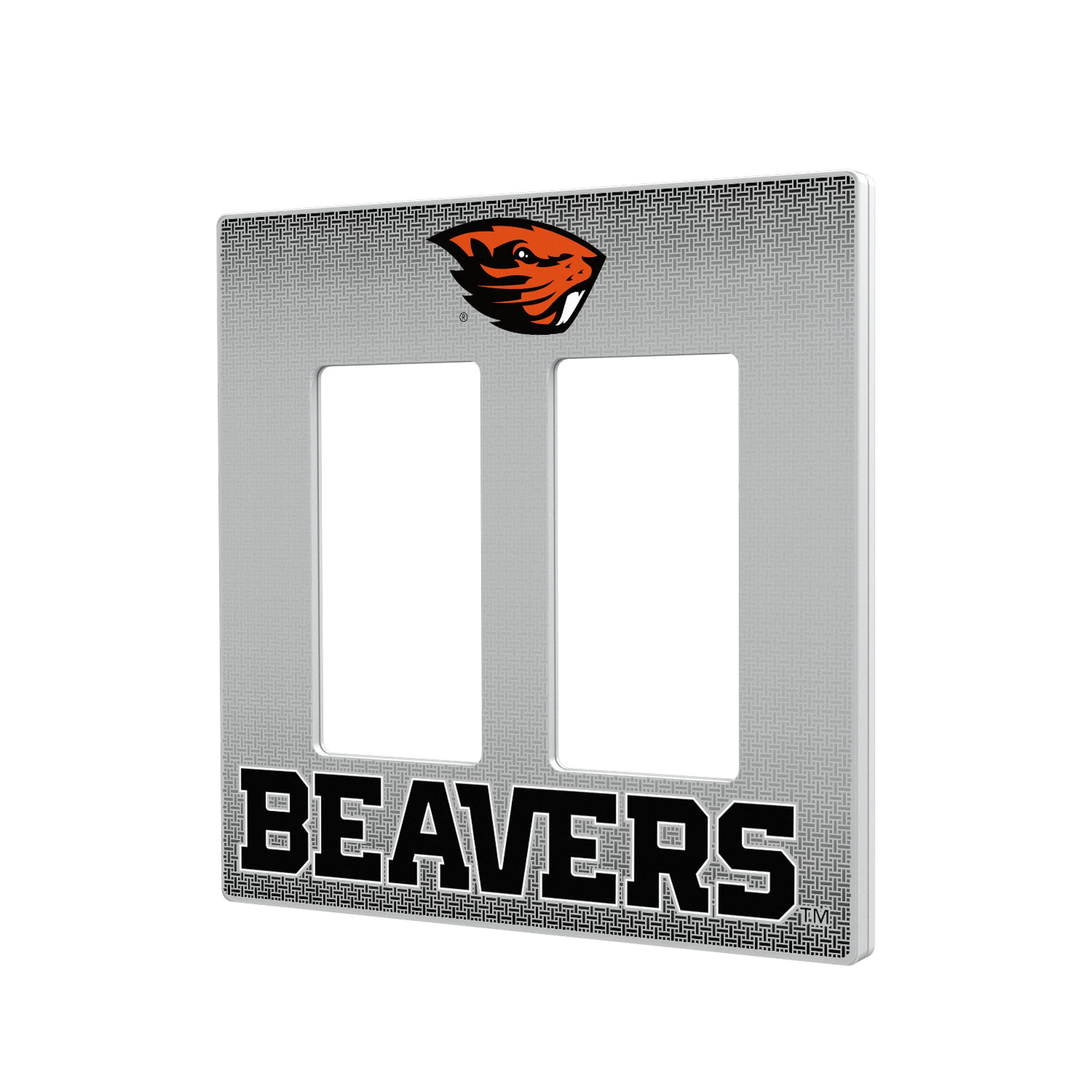 Oregon State University Beavers Linen Hidden-Screw Light Switch Plate#Style_Double Rocker
