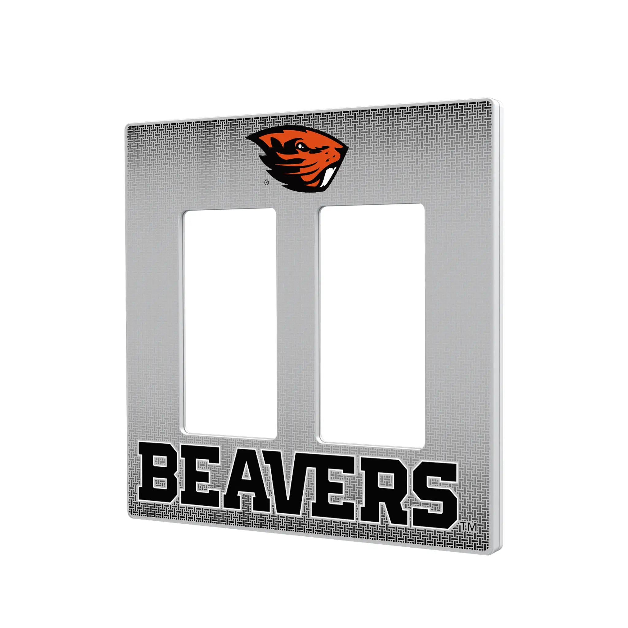 Oregon State University Beavers Linen Hidden-Screw Light Switch Plate#Style_Double Rocker