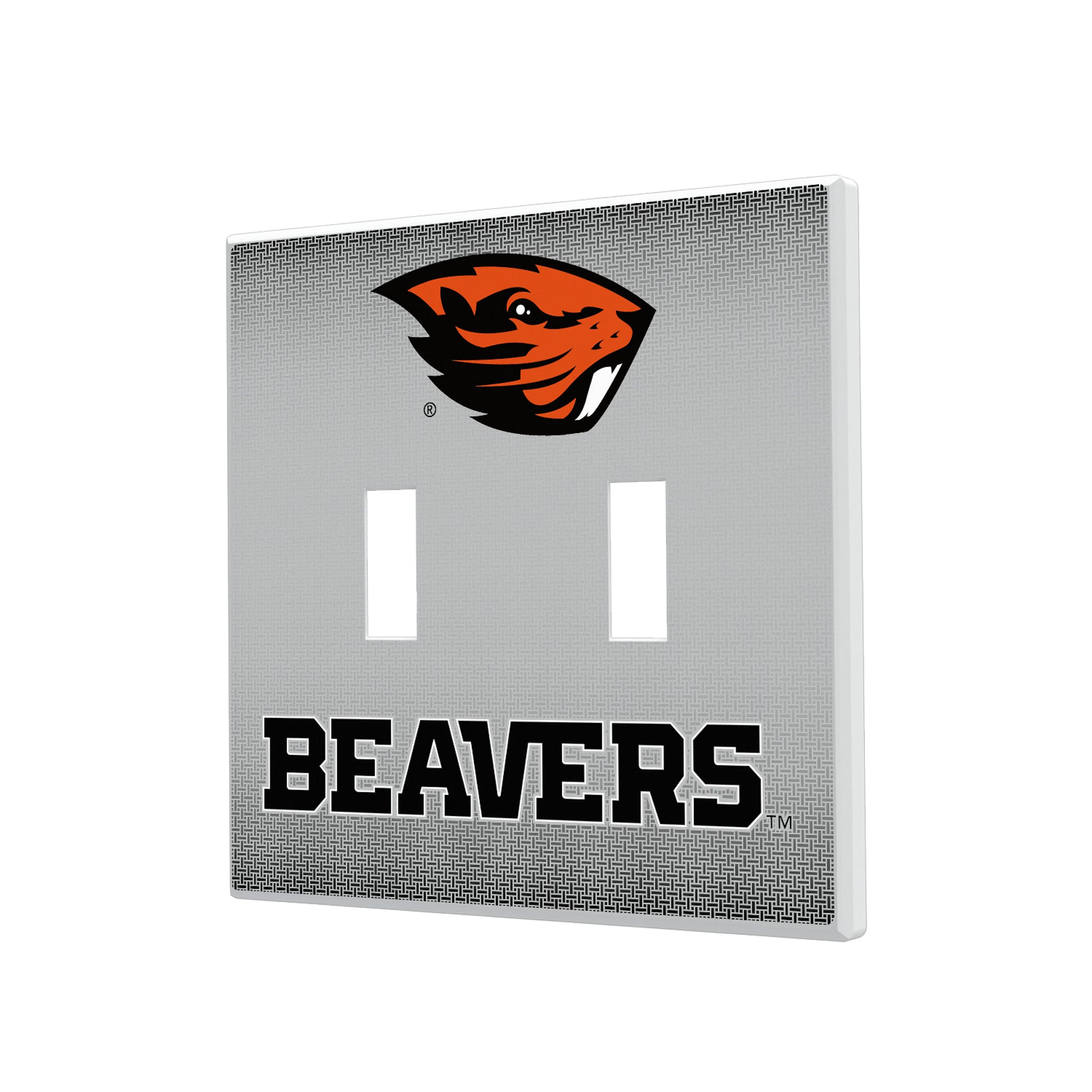 Oregon State University Beavers Linen Hidden-Screw Light Switch Plate#Style_Double Toggle