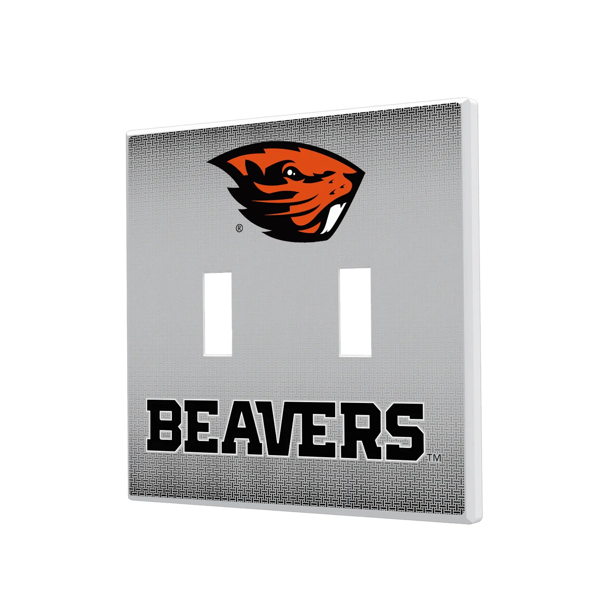 Oregon State University Beavers Linen Hidden-Screw Light Switch Plate#Style_Double Toggle