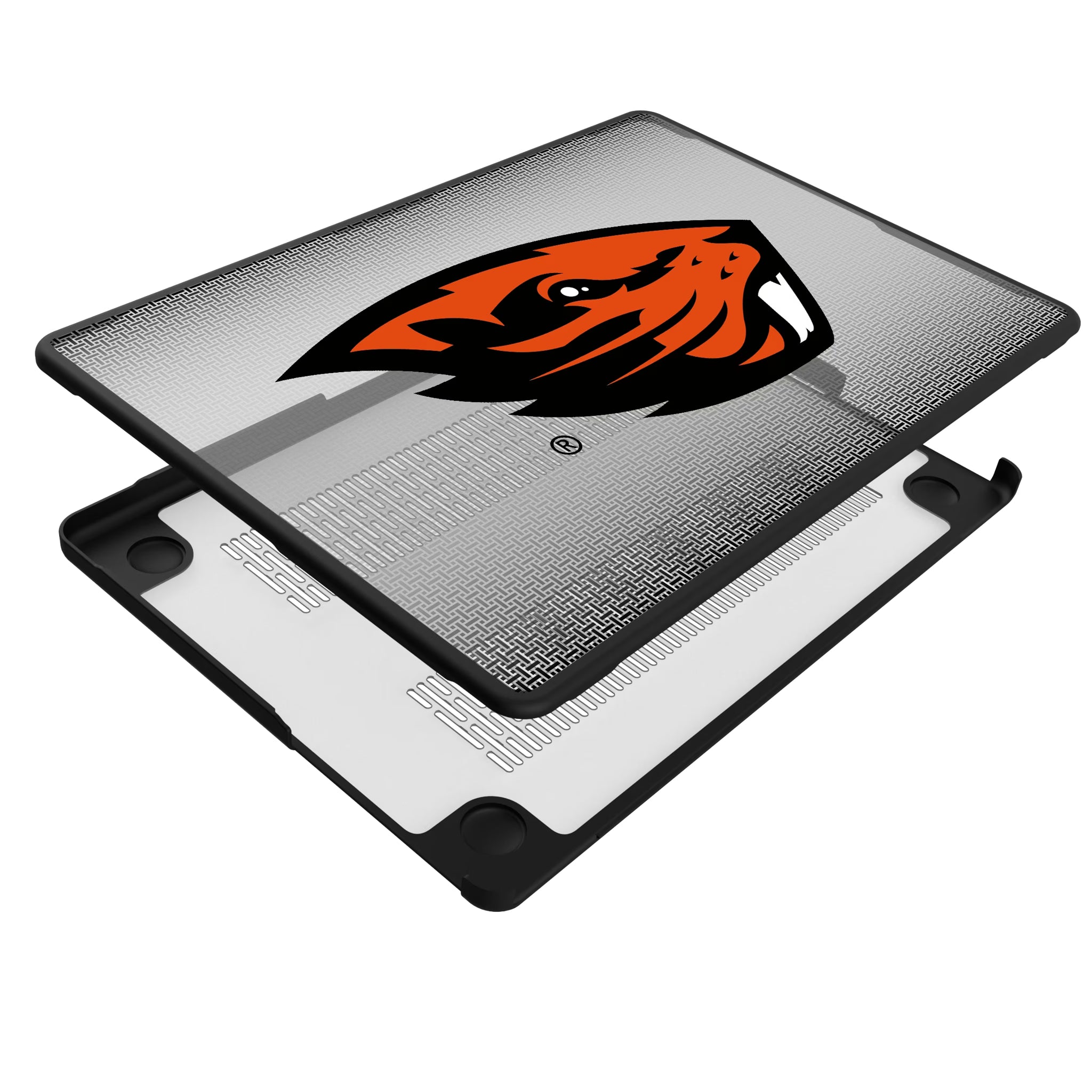 Oregon State University Beavers Linen MacBook Laptop Case for Apple MacBook - Isometric View#Device_MacBook Pro (14-inch, 2021) / MacBook Pro (14-inch, 2023) / MacBook Pro (14-inch, 2024)