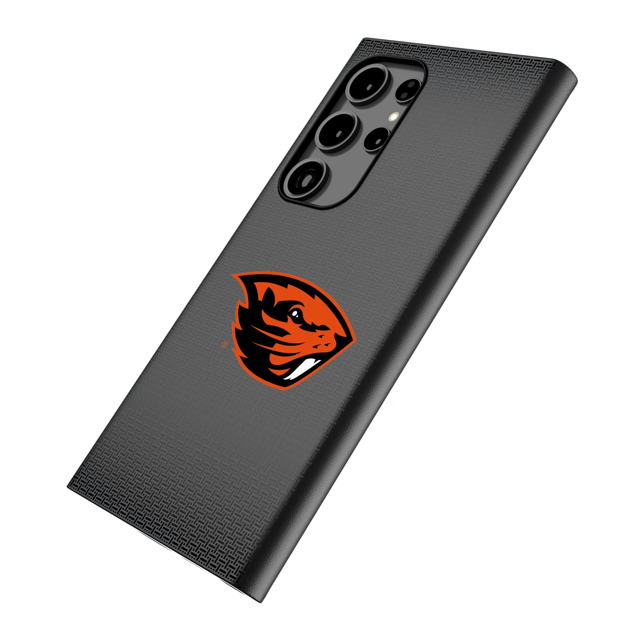Oregon State University Beavers Linen Galaxy MagSafe Compatible Phone Case for Samsung Galaxy - Isometric View