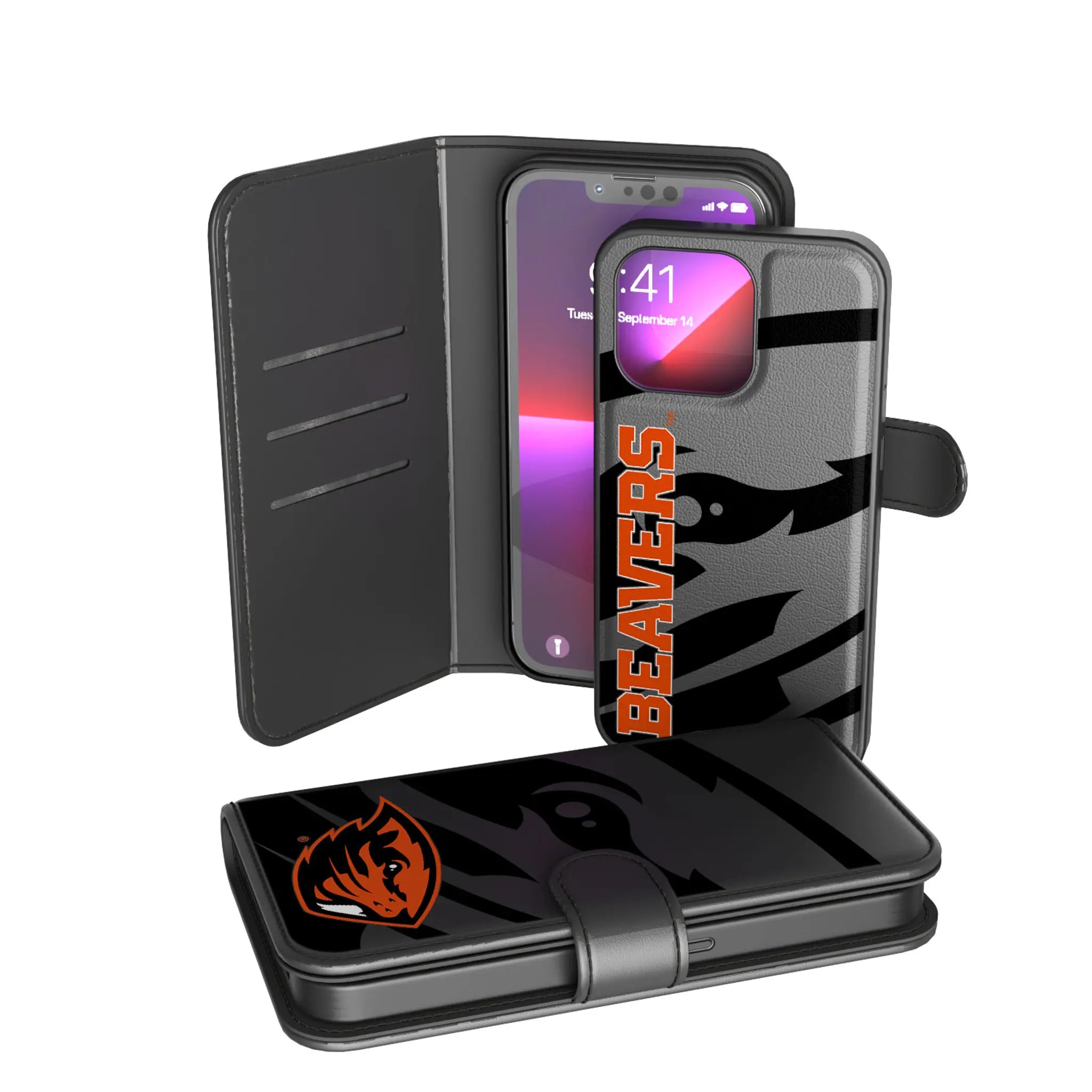 Oregon State University Beavers Monocolor Tilt iPhone Wallet Phone Case for Apple iPhone