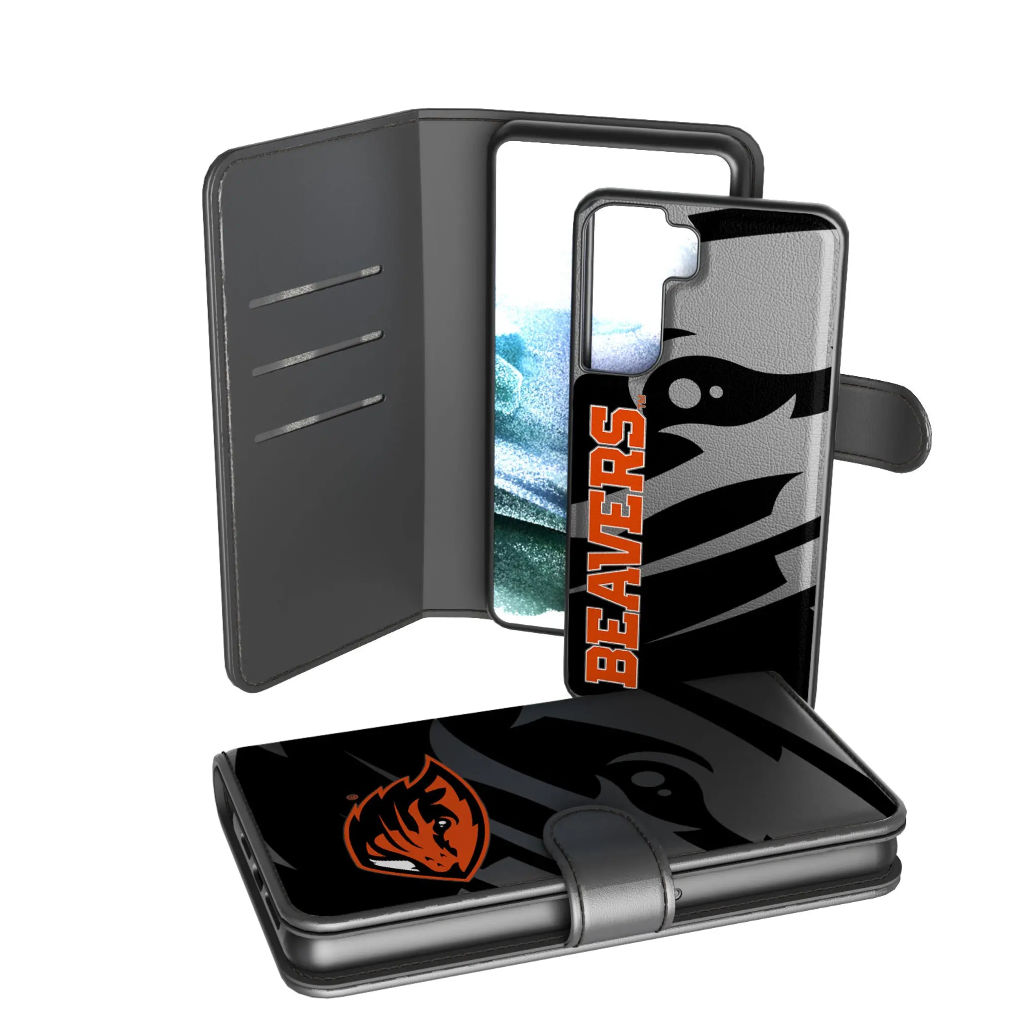 Oregon State University Beavers Monocolor Tilt Galaxy Wallet Phone Case for Samsung Galaxy