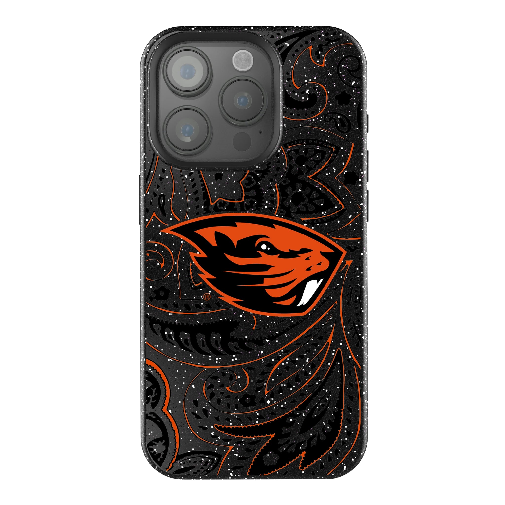 Oregon State University Beavers Paisley iPhone Bling Phone Case for Apple iPhone