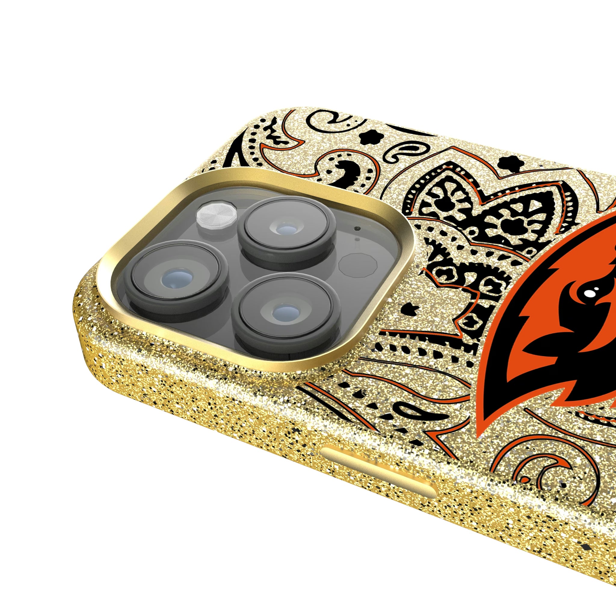 Oregon State University Beavers Paisley iPhone Bling Phone Case for Apple iPhone - Detail