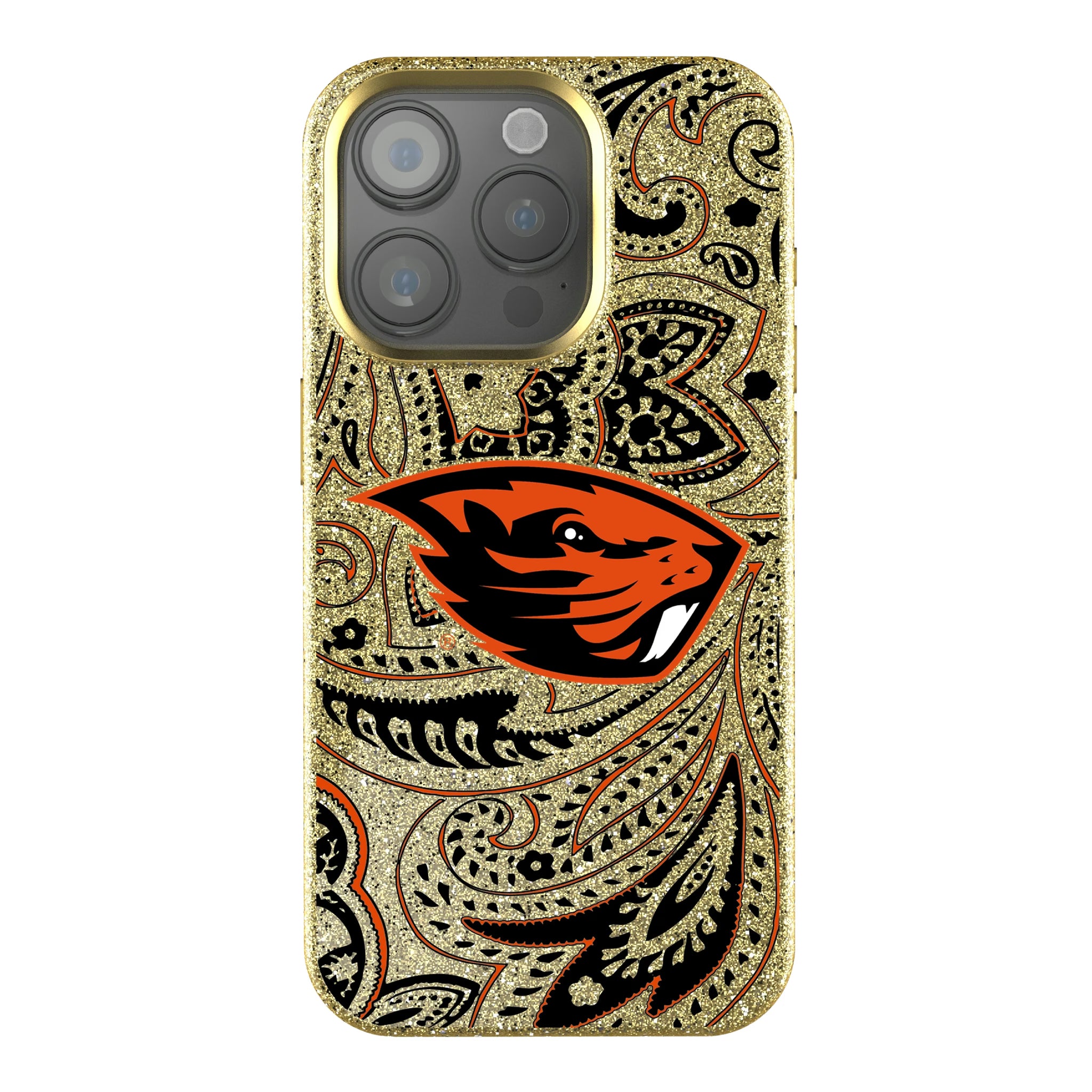 Oregon State University Beavers Paisley iPhone Bling Phone Case for Apple iPhone
