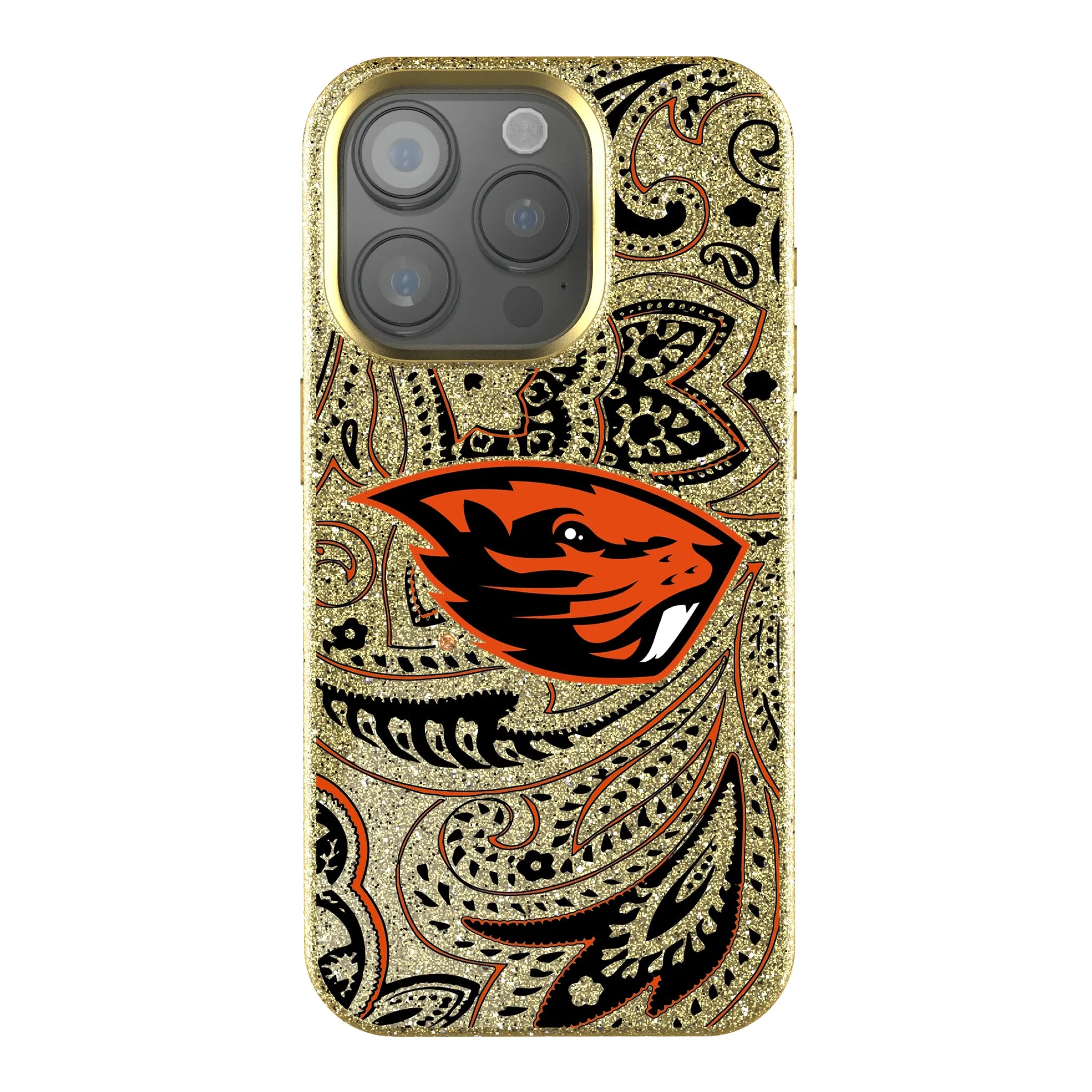 Oregon State University Beavers Paisley iPhone Bling Phone Case for Apple iPhone