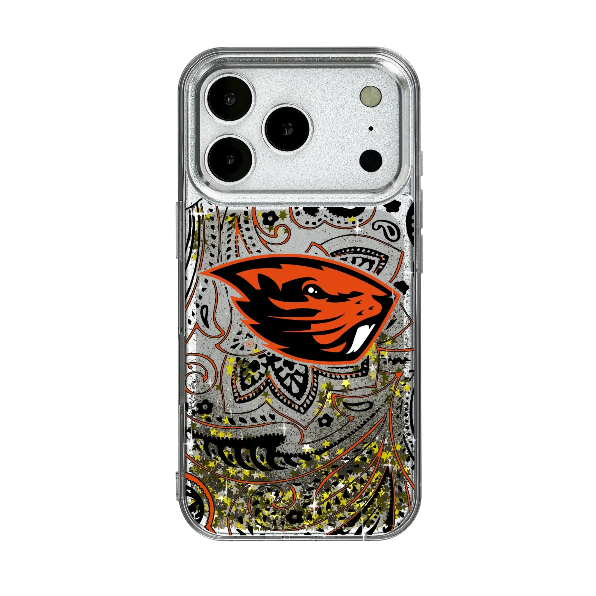 Oregon State University Beavers Paisley iPhone Glitter Phone Case for Apple iPhone
