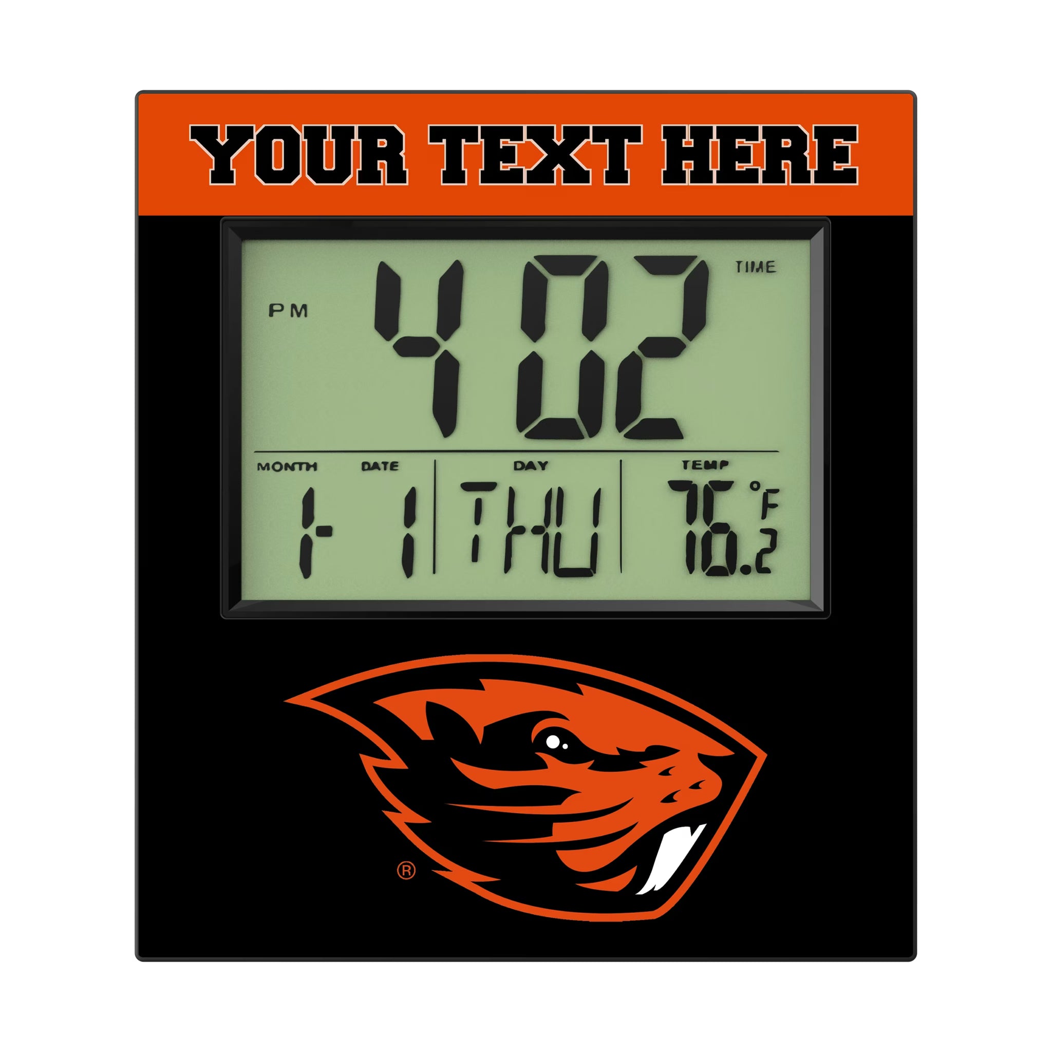 Oregon State University Beavers Personalized Color Block Wall Clock