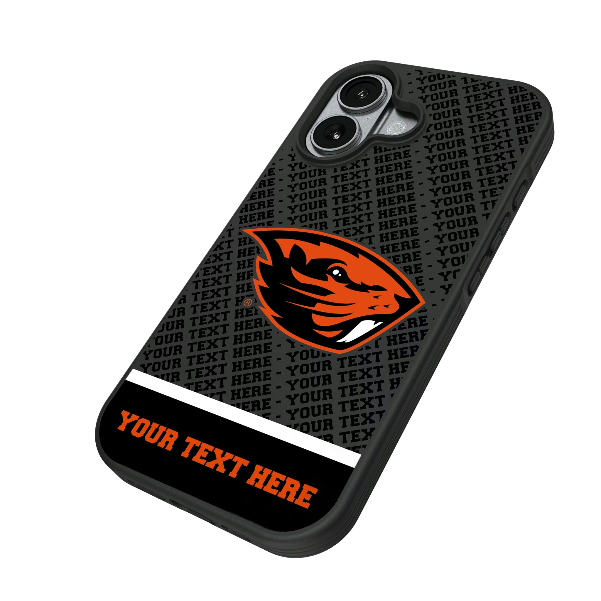 Oregon State University Beavers Personalized EndZone Plus iPhone Bump Phone Case for Apple iPhone - Isometric View#Device_iPhone 17