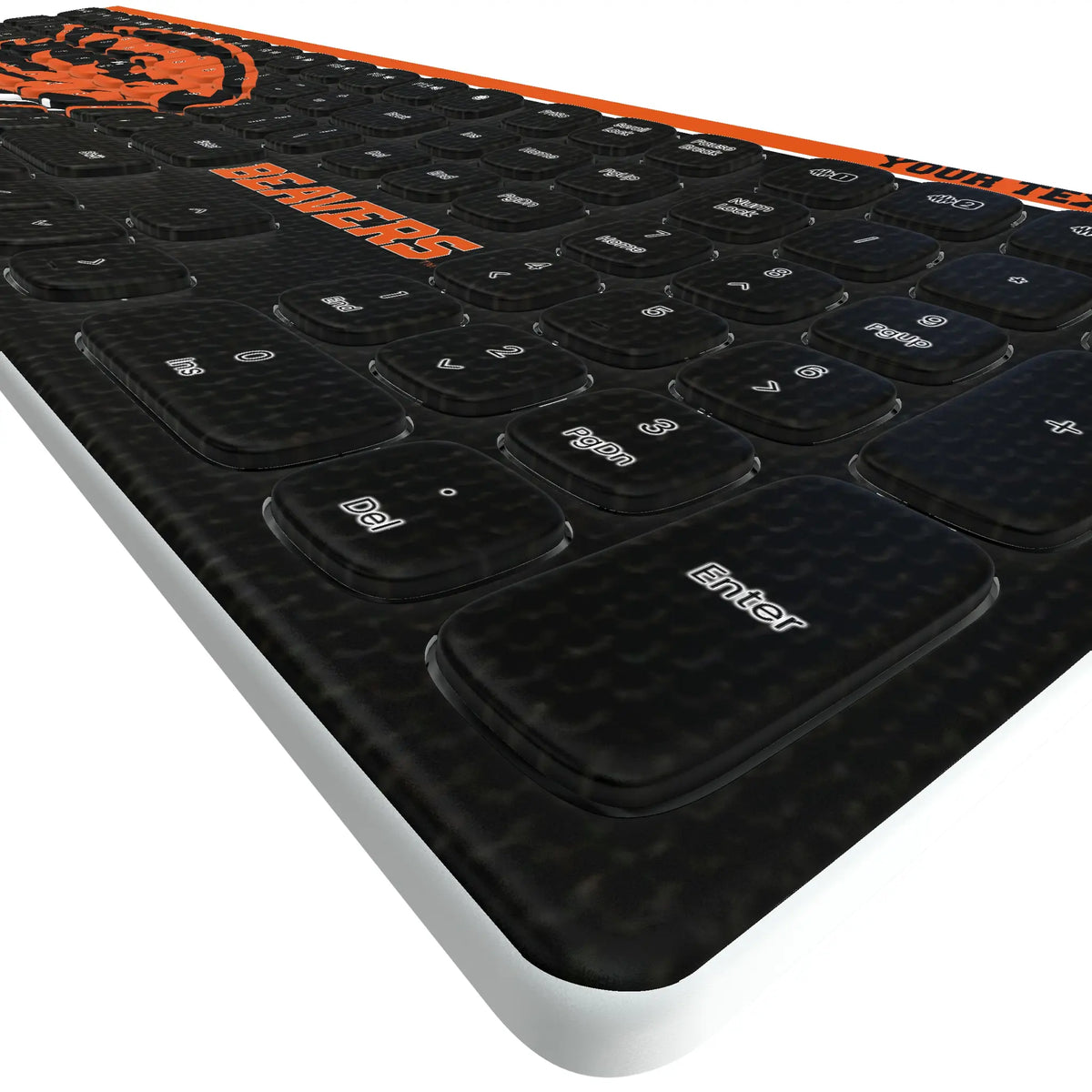 Oregon State University Beavers Personalized Endzone Solid KKB605 Curved Wireless Keyboard - Detail