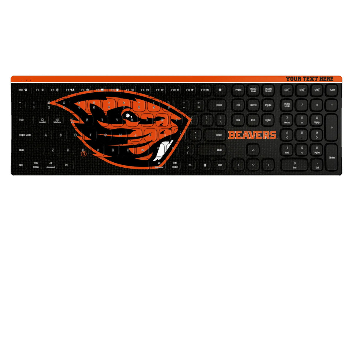 Oregon State University Beavers Personalized Endzone Solid KKB605 Curved Wireless Keyboard
