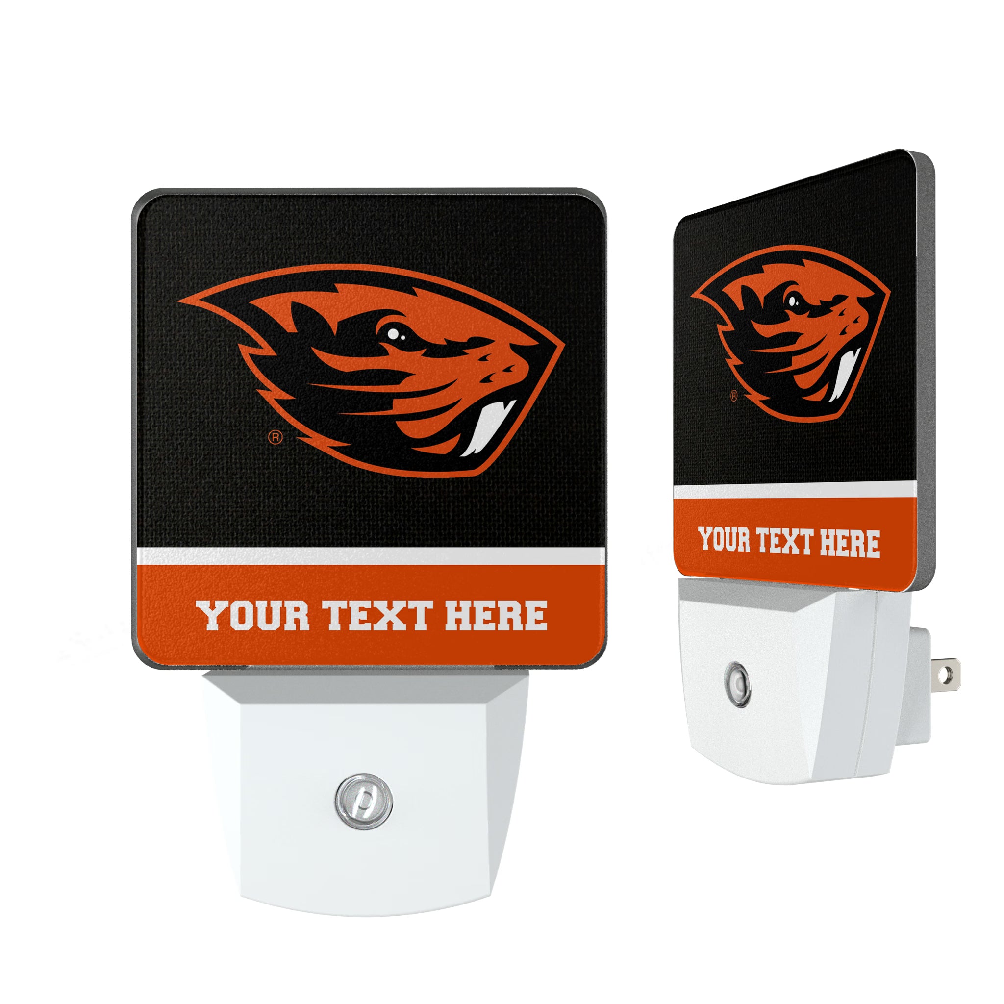 Oregon State University Beavers Personalized Endzone Solid Night Light 2-Pack