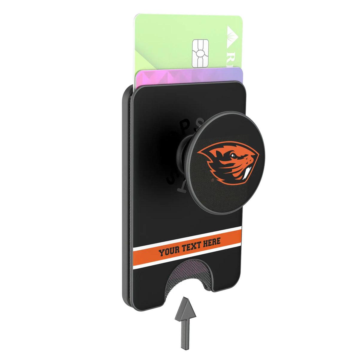 Oregon State University Beavers Personalized Endzone Solid Popsockets Wallet Magnetic - Detail