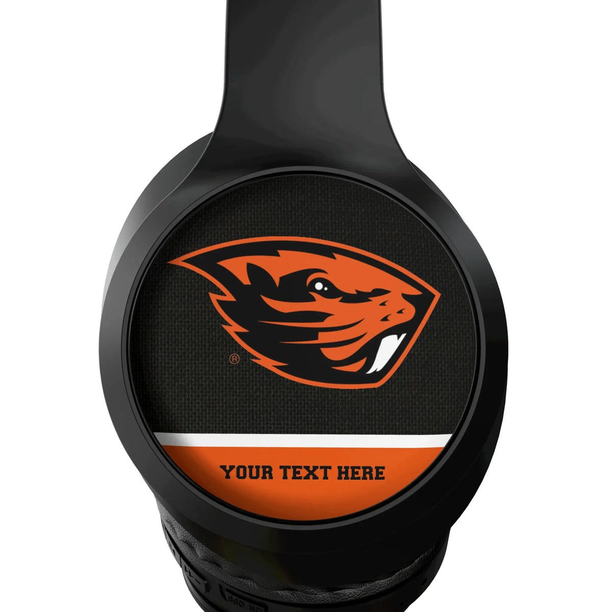 Oregon State University Beavers Personalized Endzone Solid Wireless Over-Ear Headphones With Case - Detail