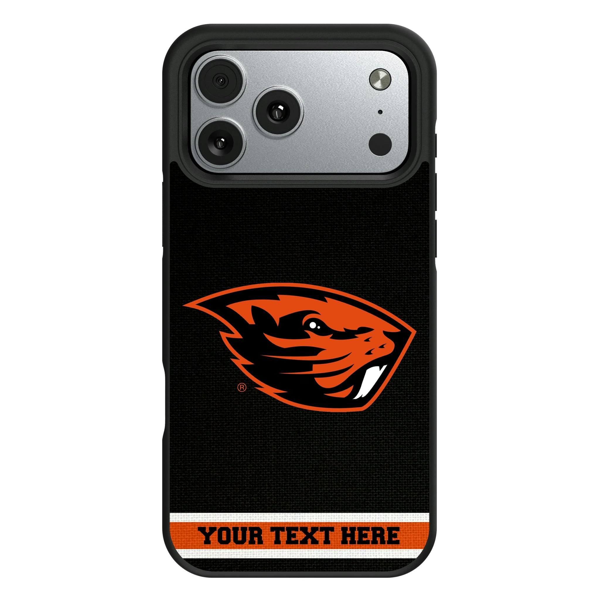 Oregon State University Beavers Personalized Stripe iPhone Bump Phone Case for Apple iPhone#Device_iPhone 17 Pro Max