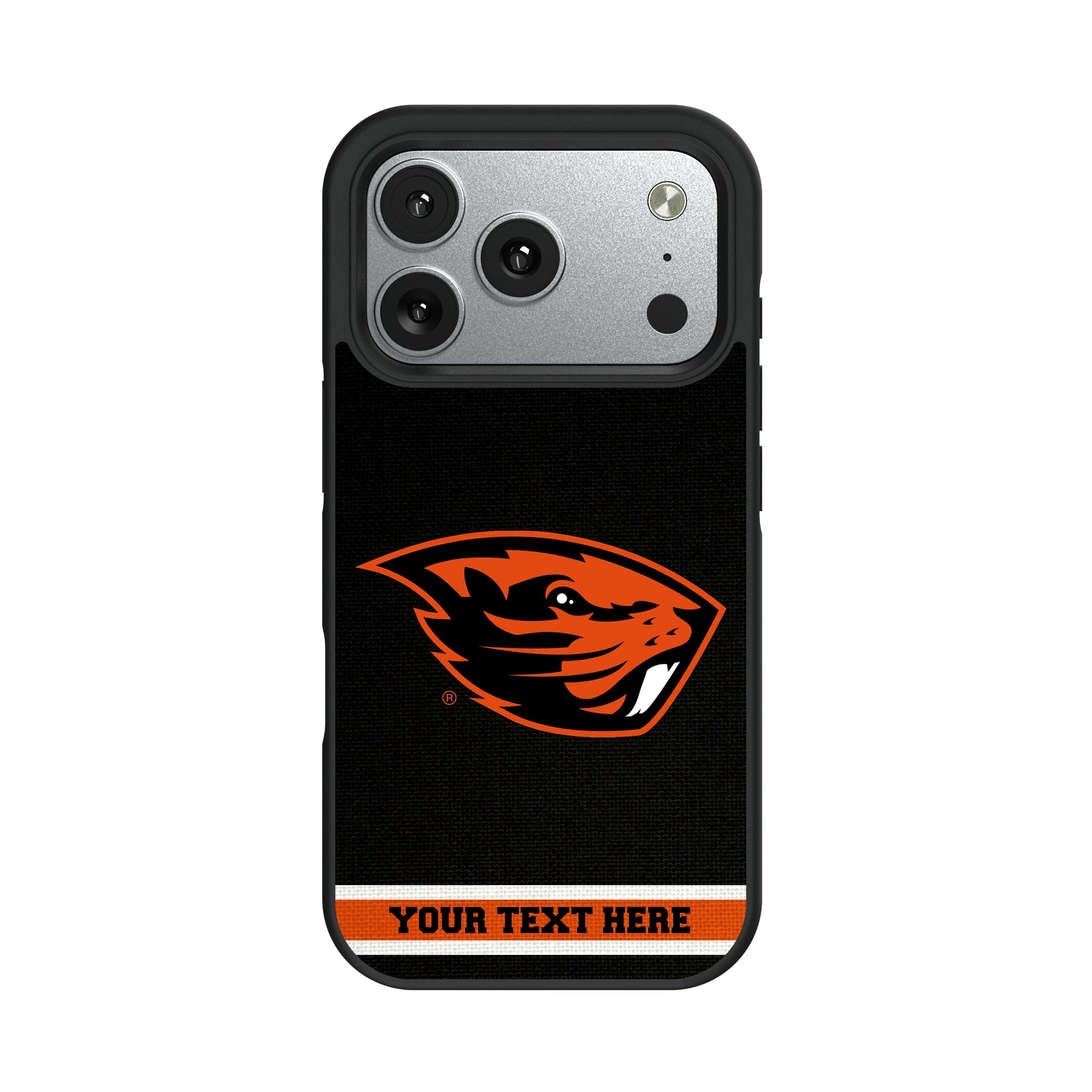 Oregon State University Beavers Personalized Stripe iPhone Bump Phone Case for Apple iPhone#Device_iPhone 17 Pro
