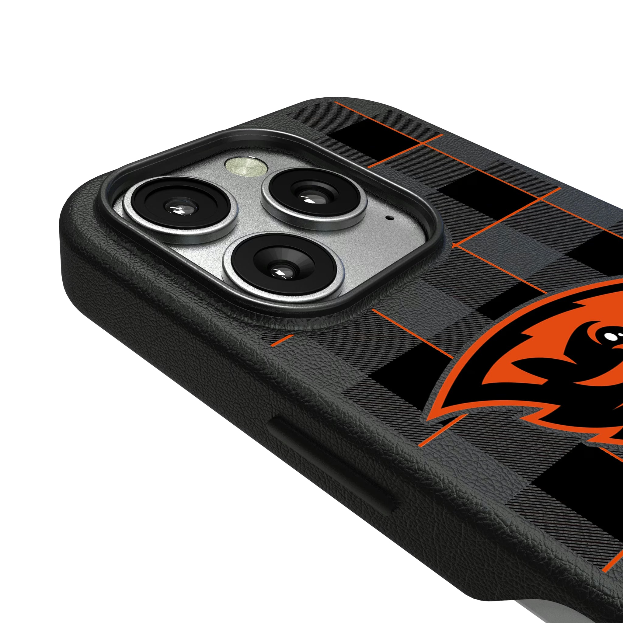 Oregon State University Beavers Plaid iPhone MagSafe Compatible Phone Case for Apple iPhone - Detail