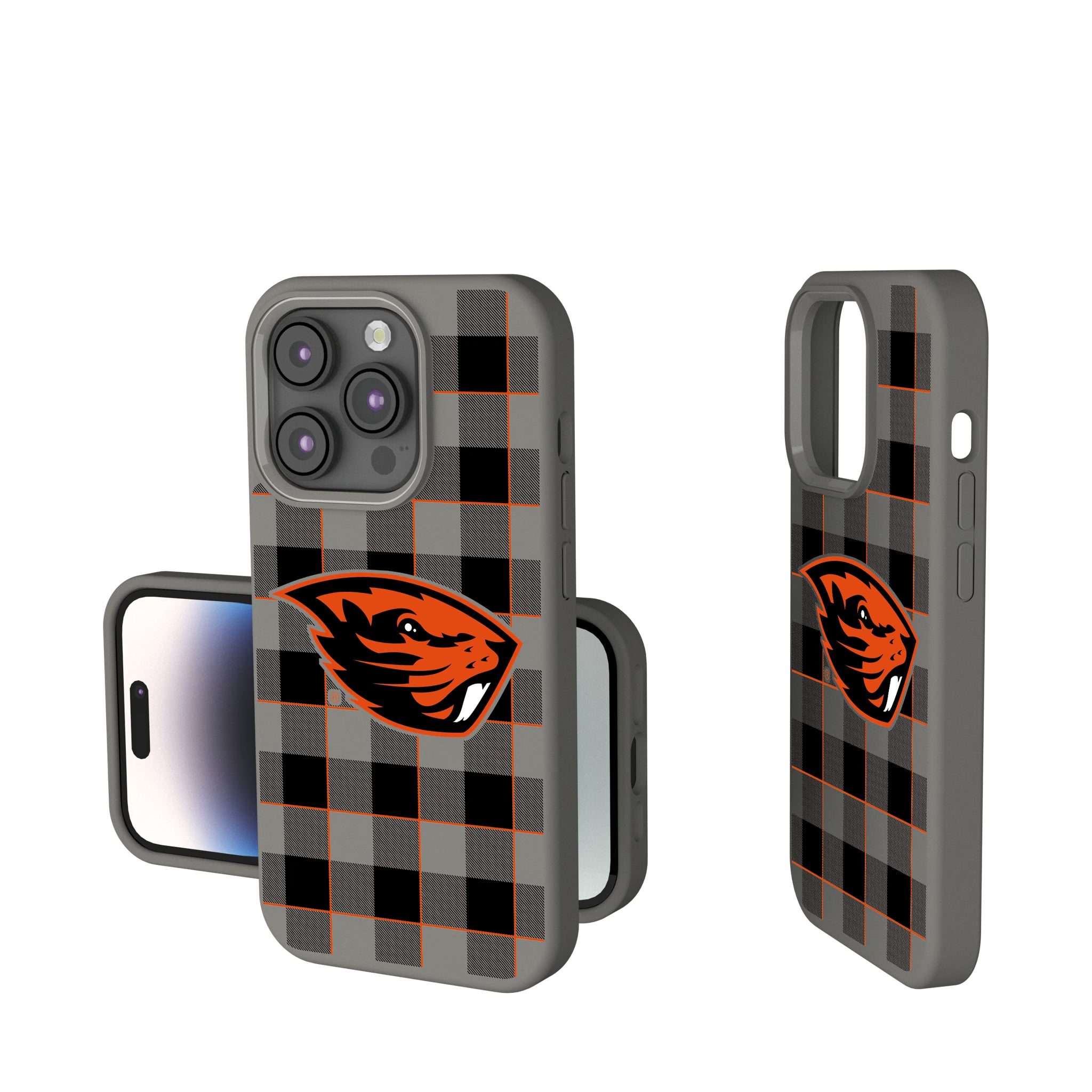 Oregon State University Beavers Plaid iPhone Soft Touch Phone Case for Apple iPhone
