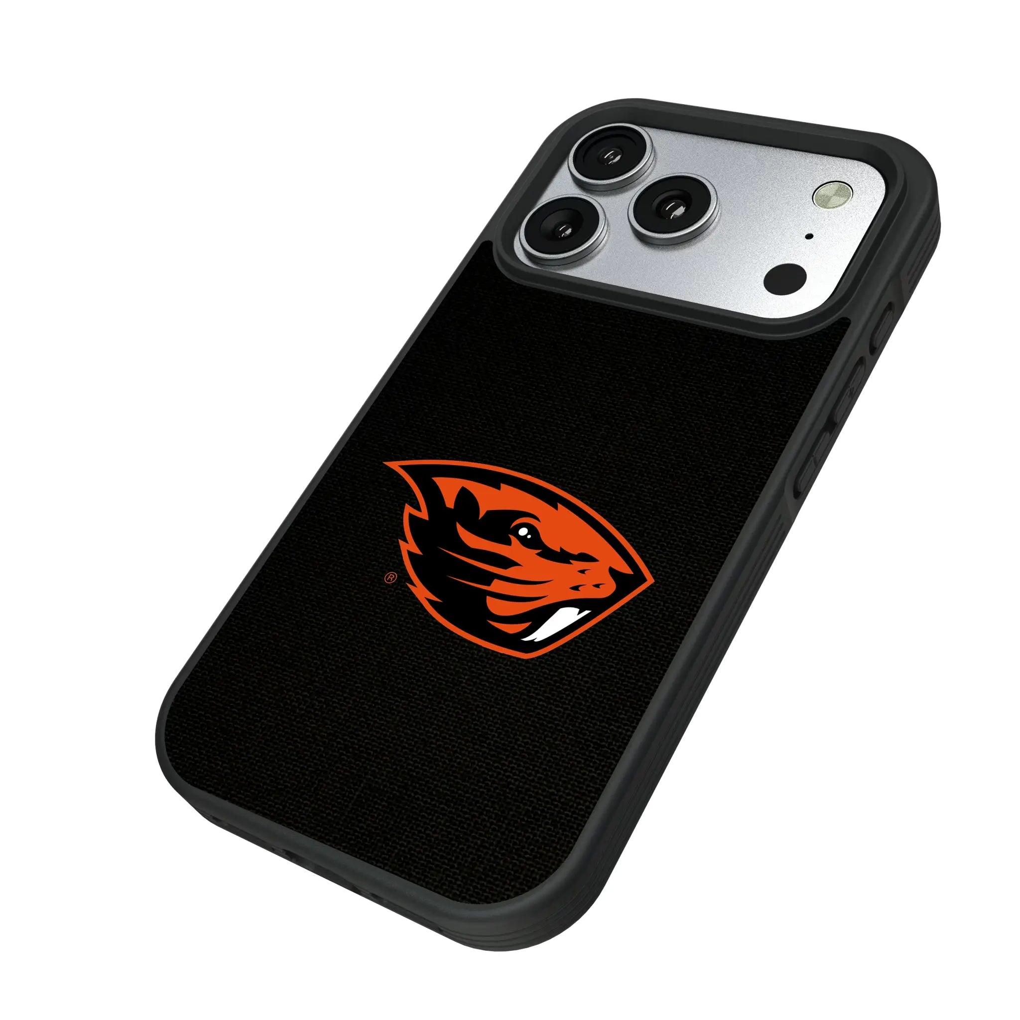 Oregon State University Beavers Solid iPhone Bump Phone Case for Apple iPhone - Isometric View#Device_iPhone 17 Pro