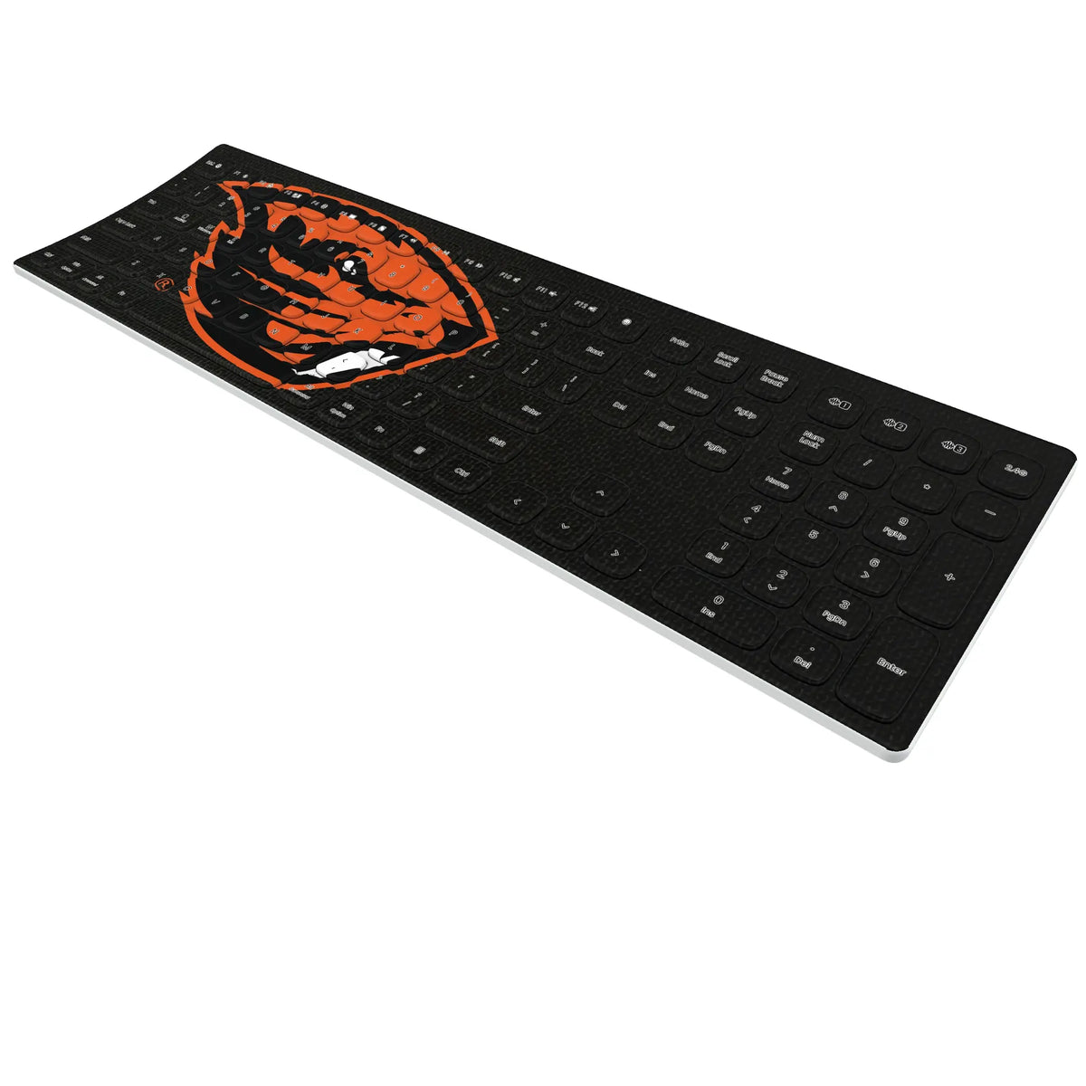 Oregon State University Beavers Solid KKB605 Curved Wireless Keyboard - Isometric View