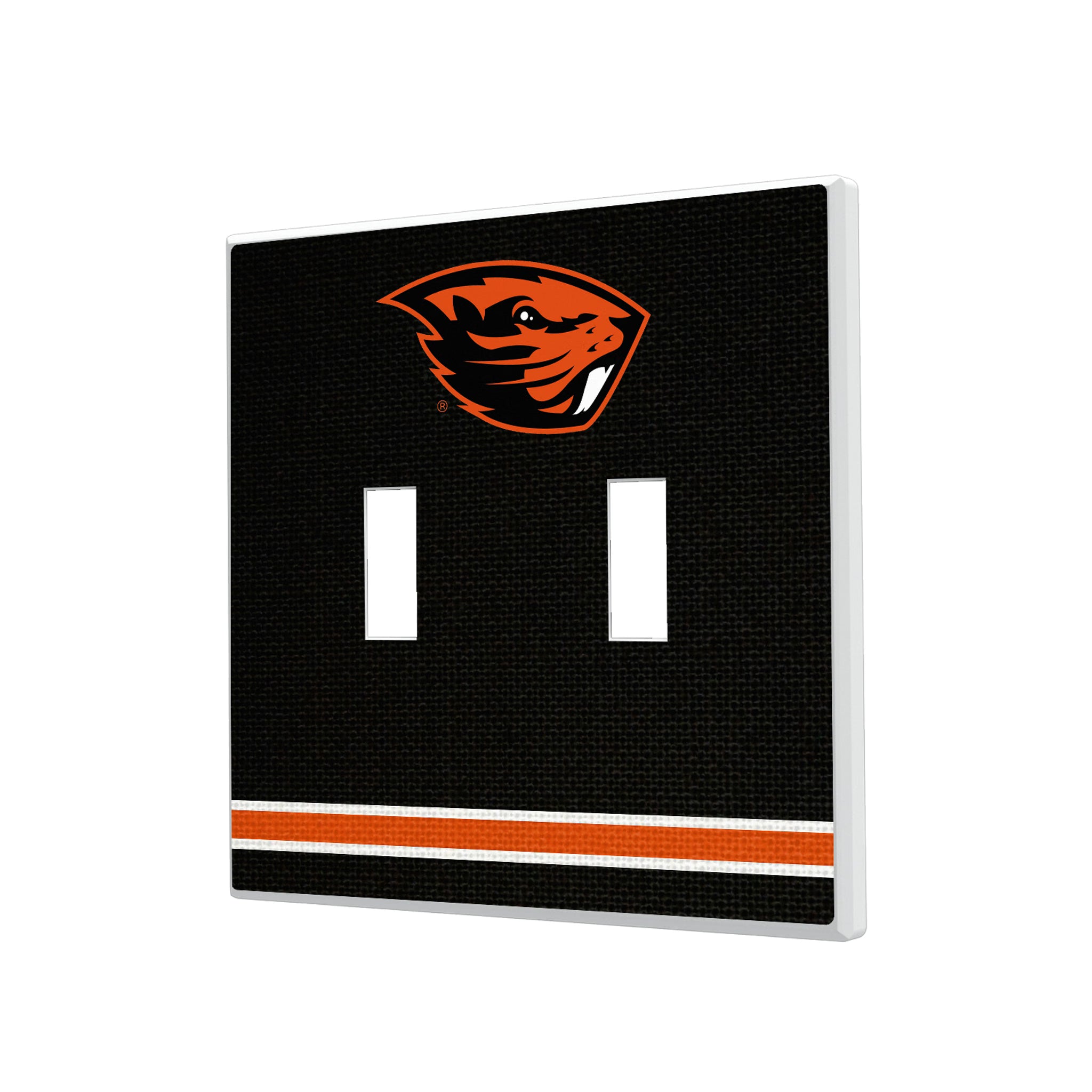 Oregon State University Beavers Stripe Hidden-Screw Light Switch Plate#Style_Double Toggle