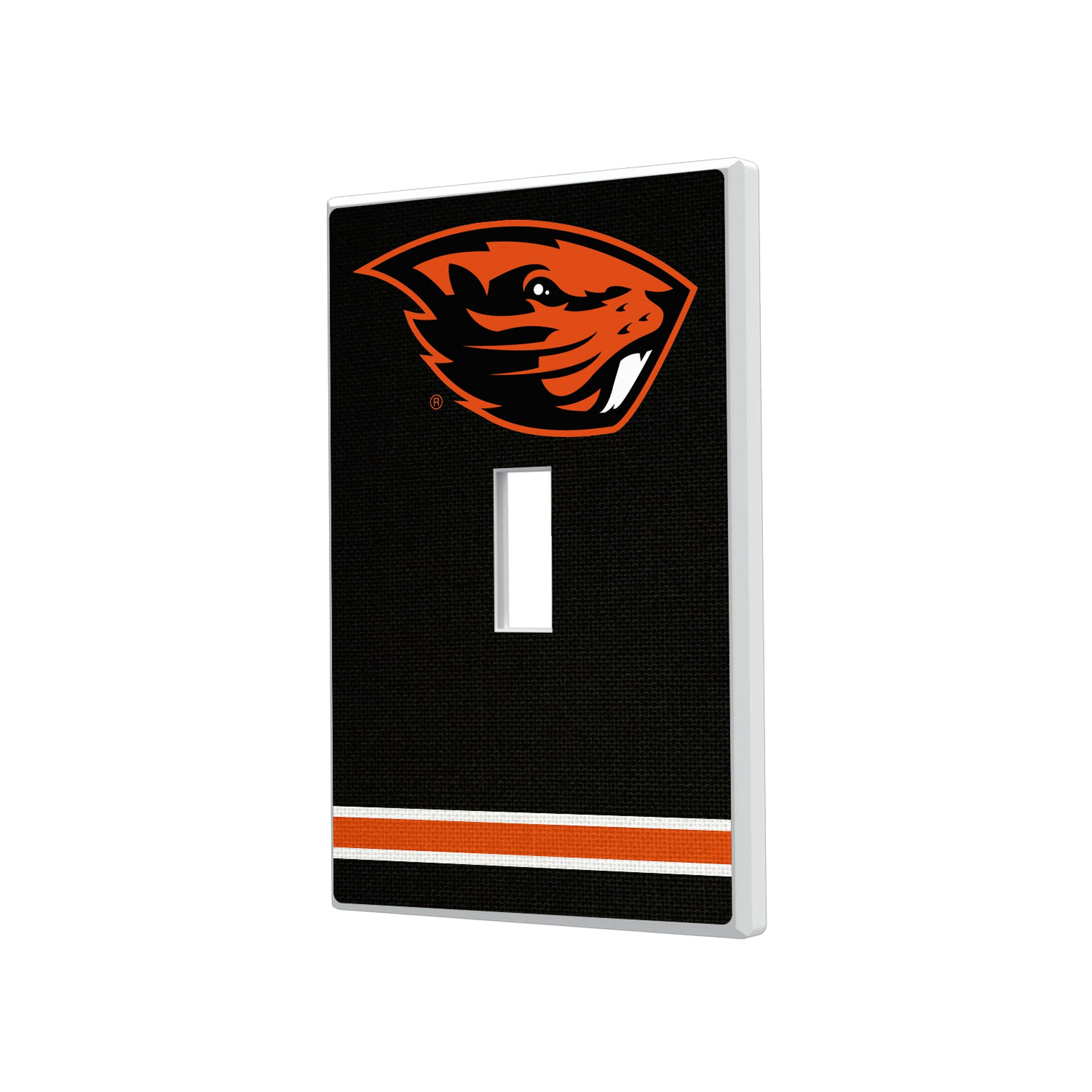 Oregon State University Beavers Stripe Hidden-Screw Light Switch Plate#Style_Single Toggle