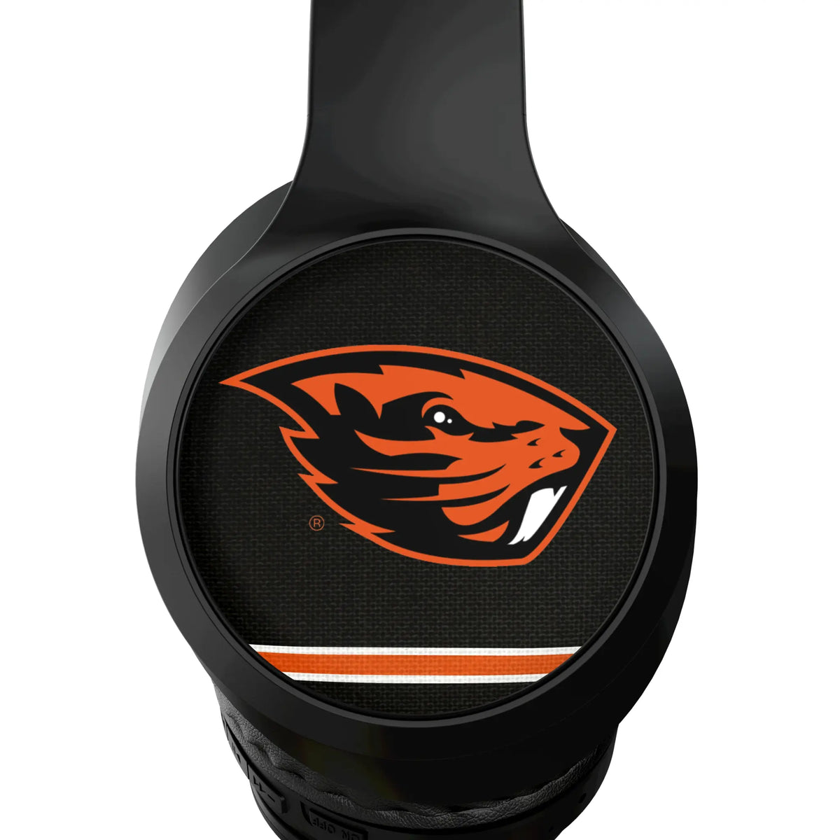 Oregon State University Beavers Stripe Wireless Over-Ear Headphones With Case - Detail